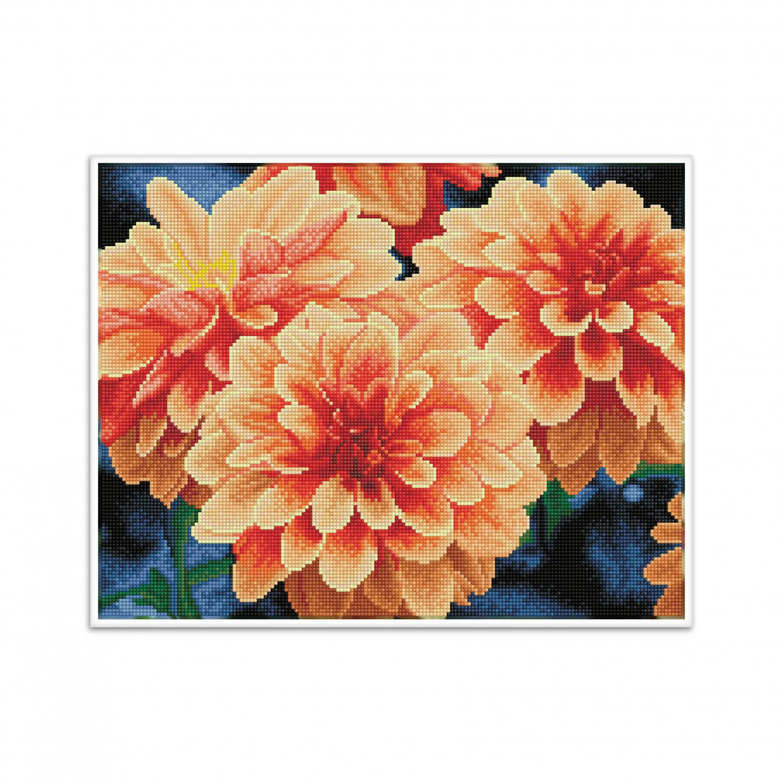 Diamond Dotz® Intermediate Peach Dahlias Pre-Framed Diamond Painting Kit