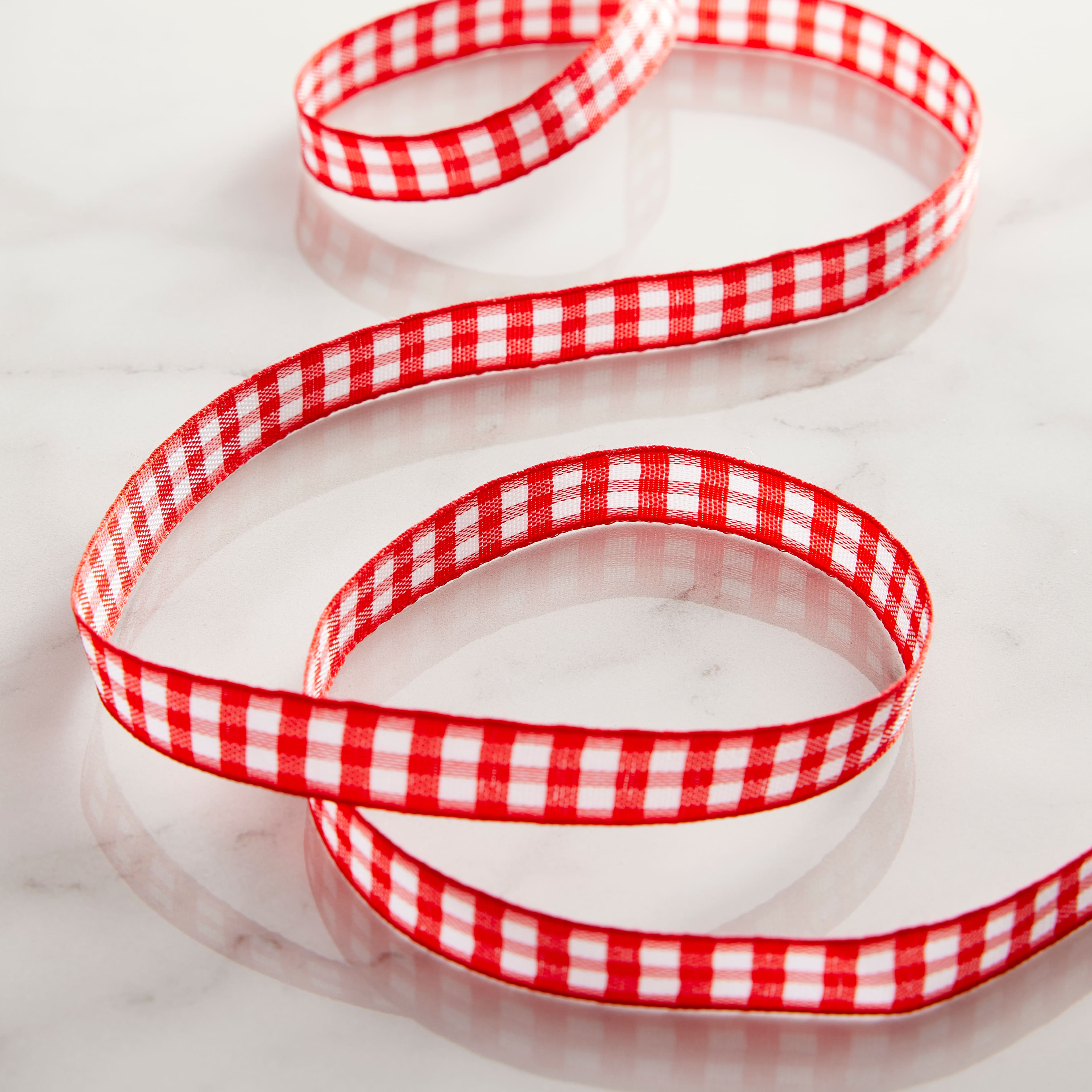 Celebrate It Gingham Ribbon - Red - Each
