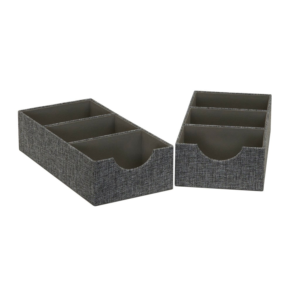 Household Essentials 3-Compartment Drawer Organizers, 2ct.