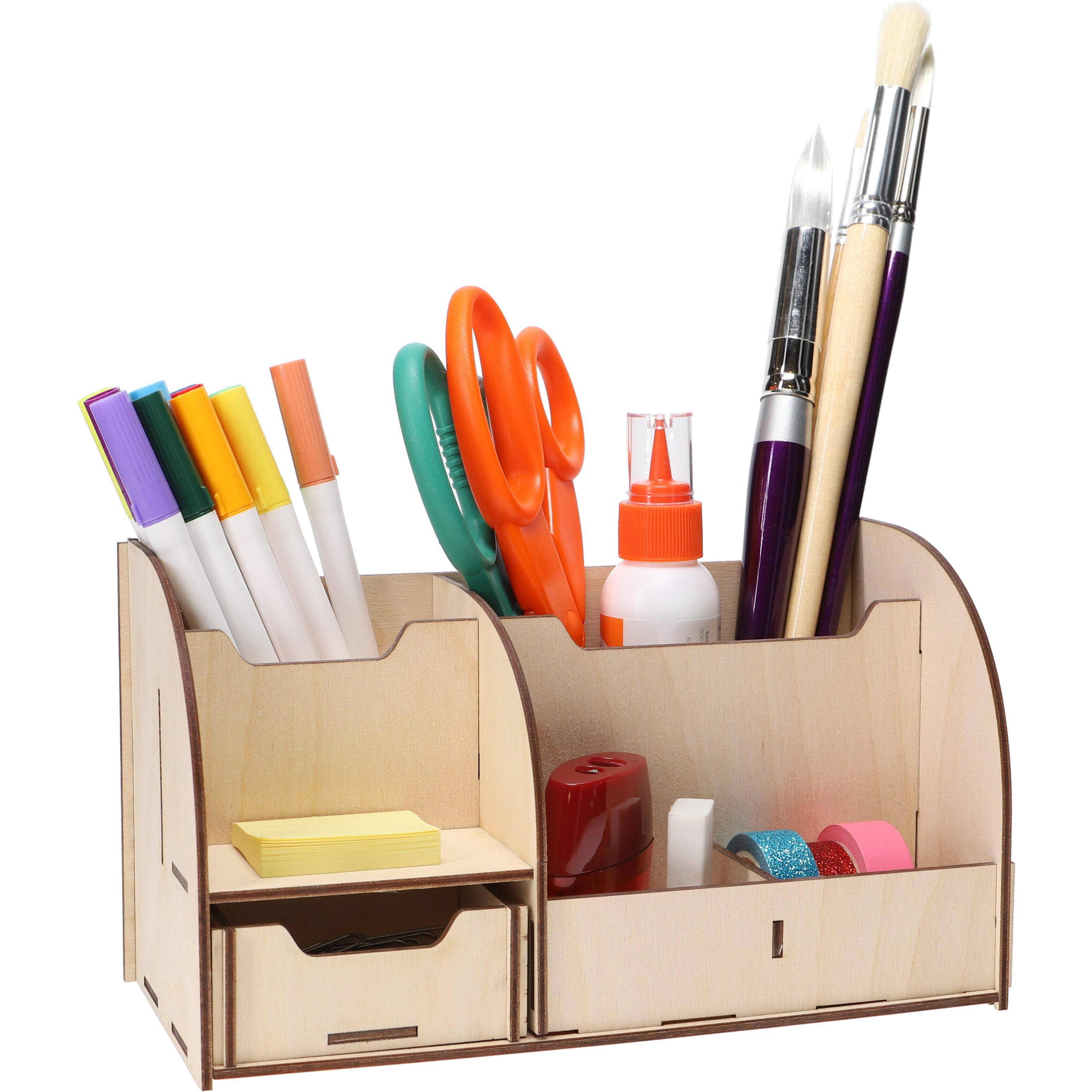 Good Wood by Leisure Arts&#xAE; Slotted Desktop Organizer