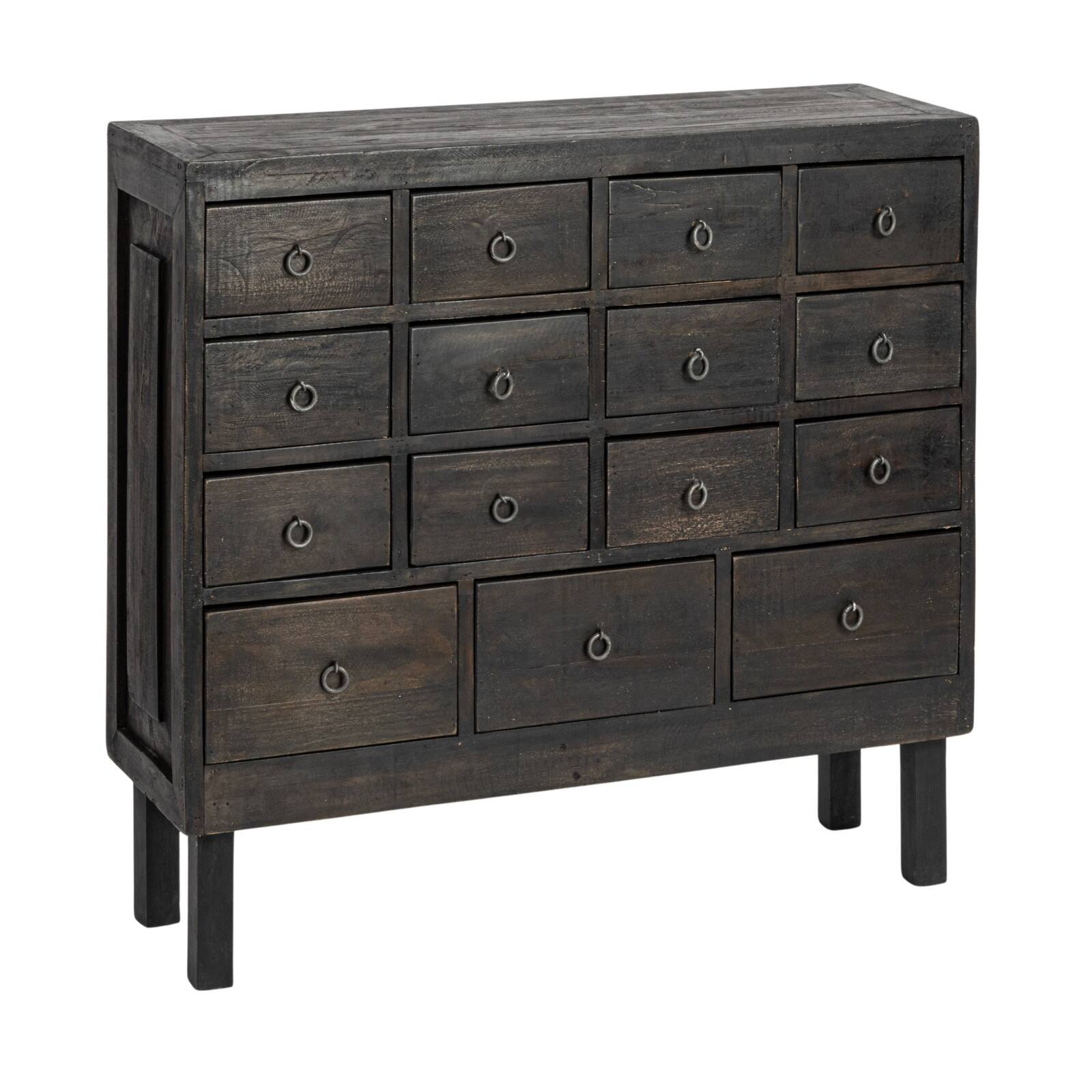 Hello Honey&#xAE; Black Antique Apothecary 15-Drawer Cabinet Storage