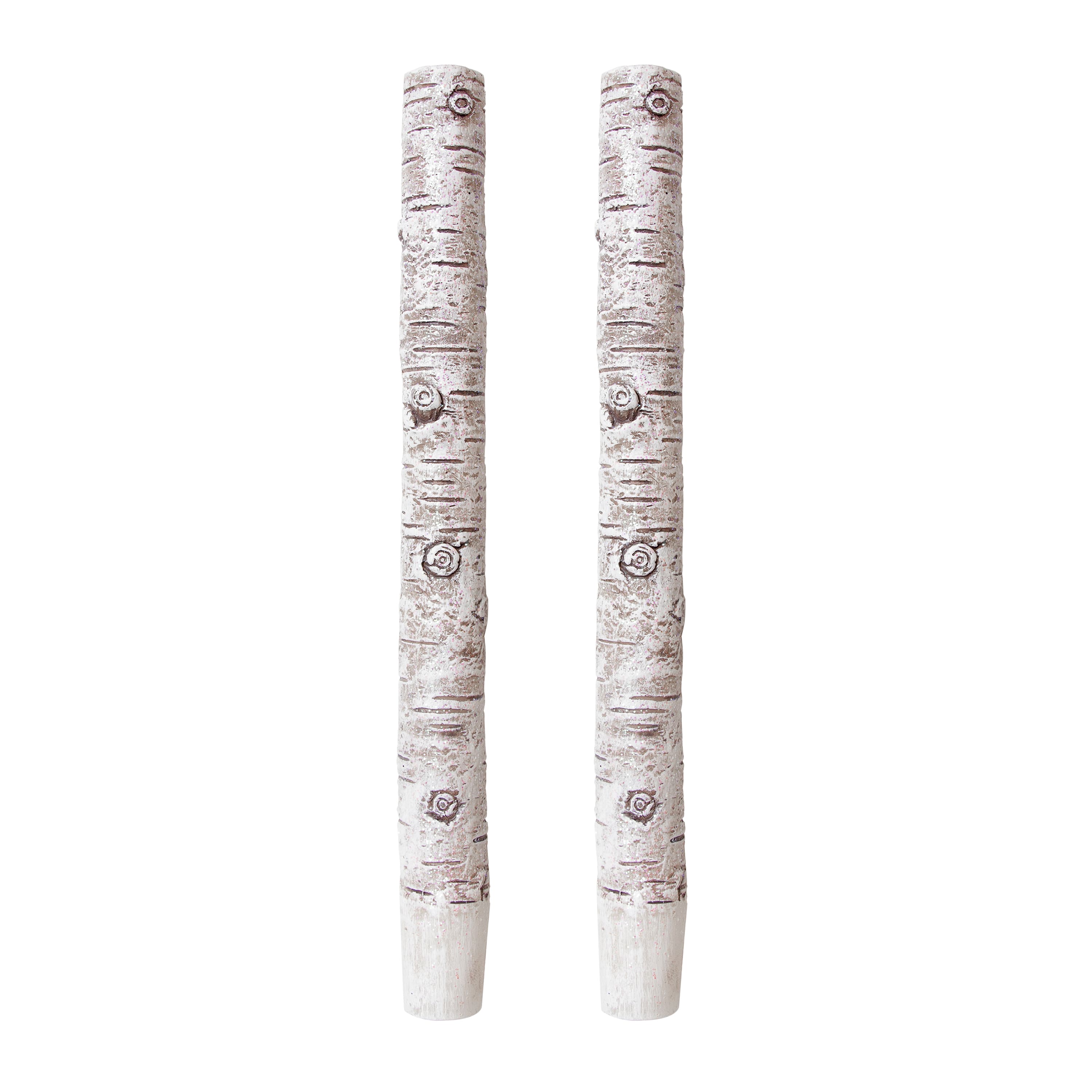 10&#x22; White Distressed Birch Taper Candles, 2ct. by Ashland&#xAE;