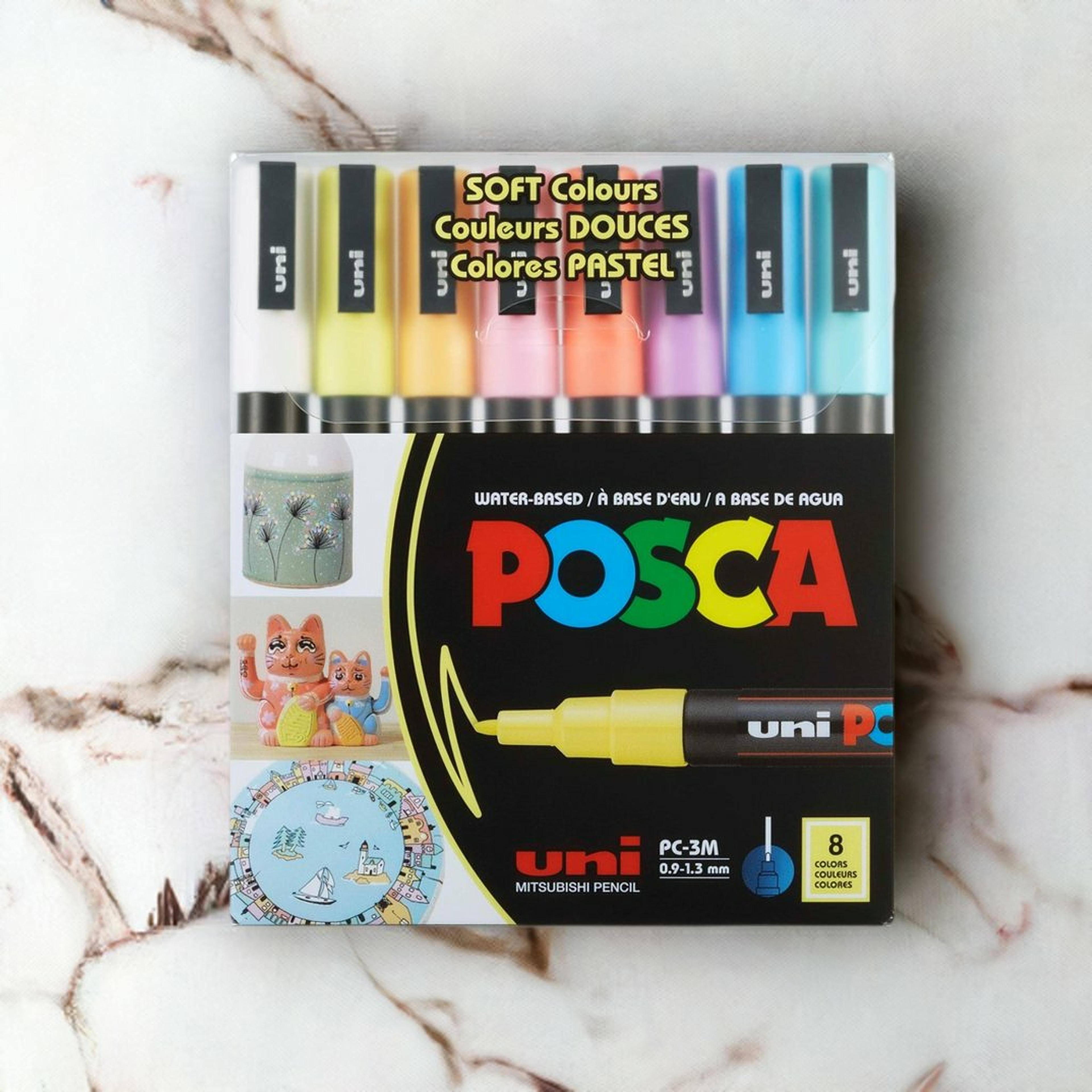 Uni Posca PC-3M Fine Tip Soft Colors Paint Marker Set