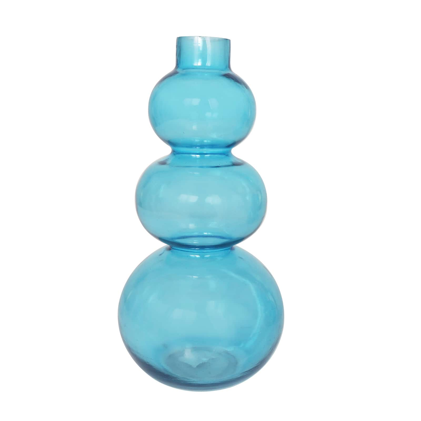 Blue Round Bubble Glass Vase Set