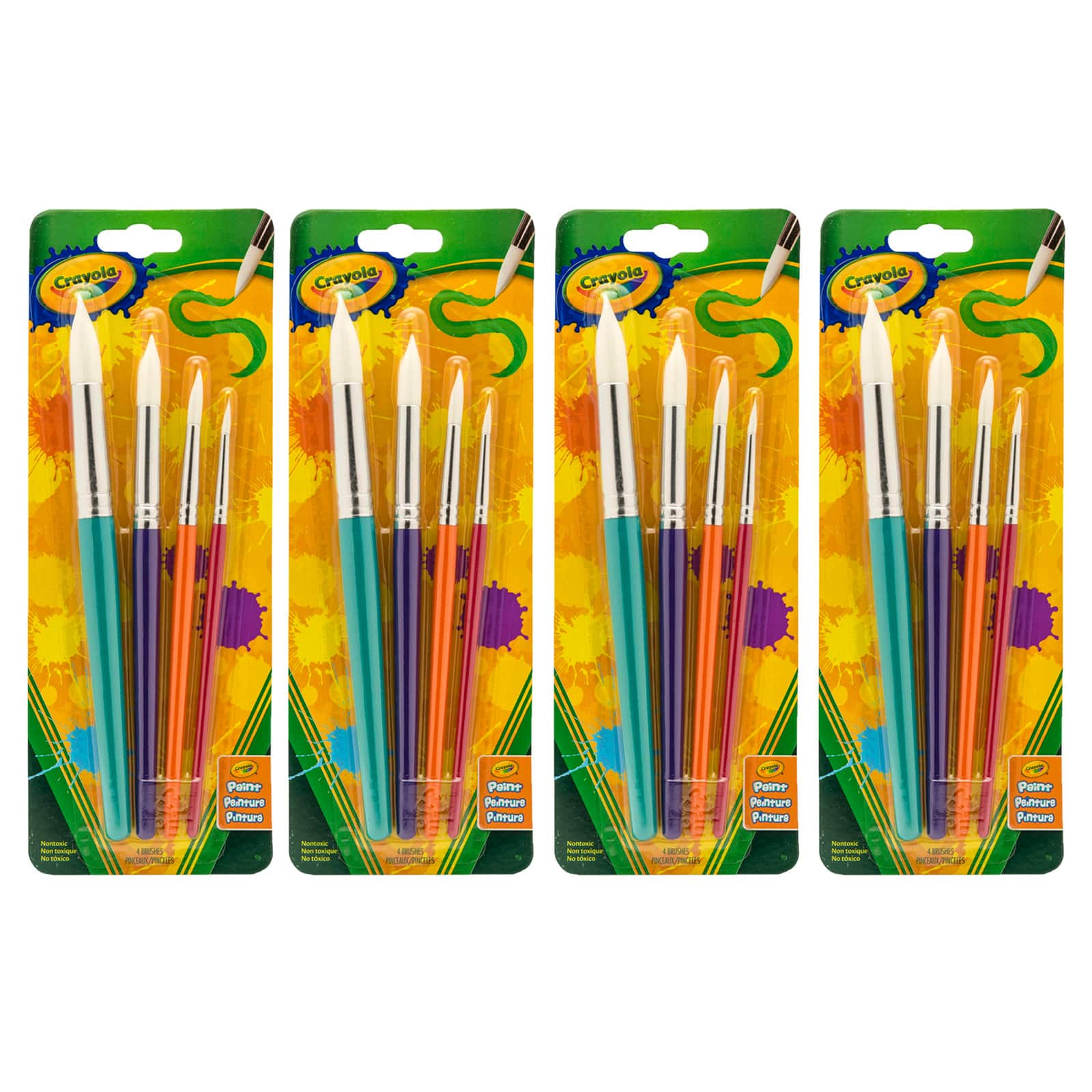 Crayola 4 Assorted Round Paint Brushes – Brighten Up Toys & Games