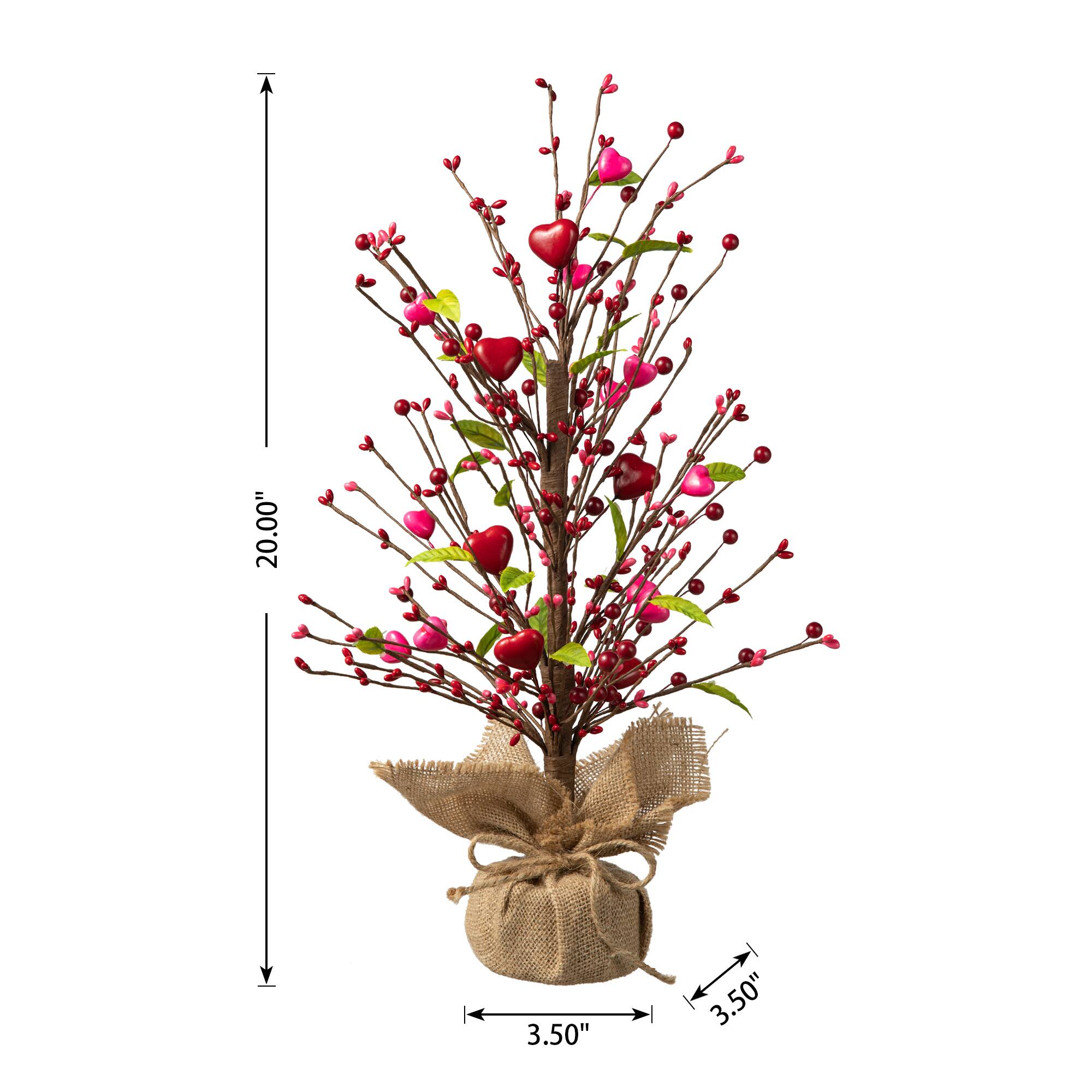 Glitzhome&#xAE; 20&#x22; Valentine&#x27;s Berry Heart Table Tree