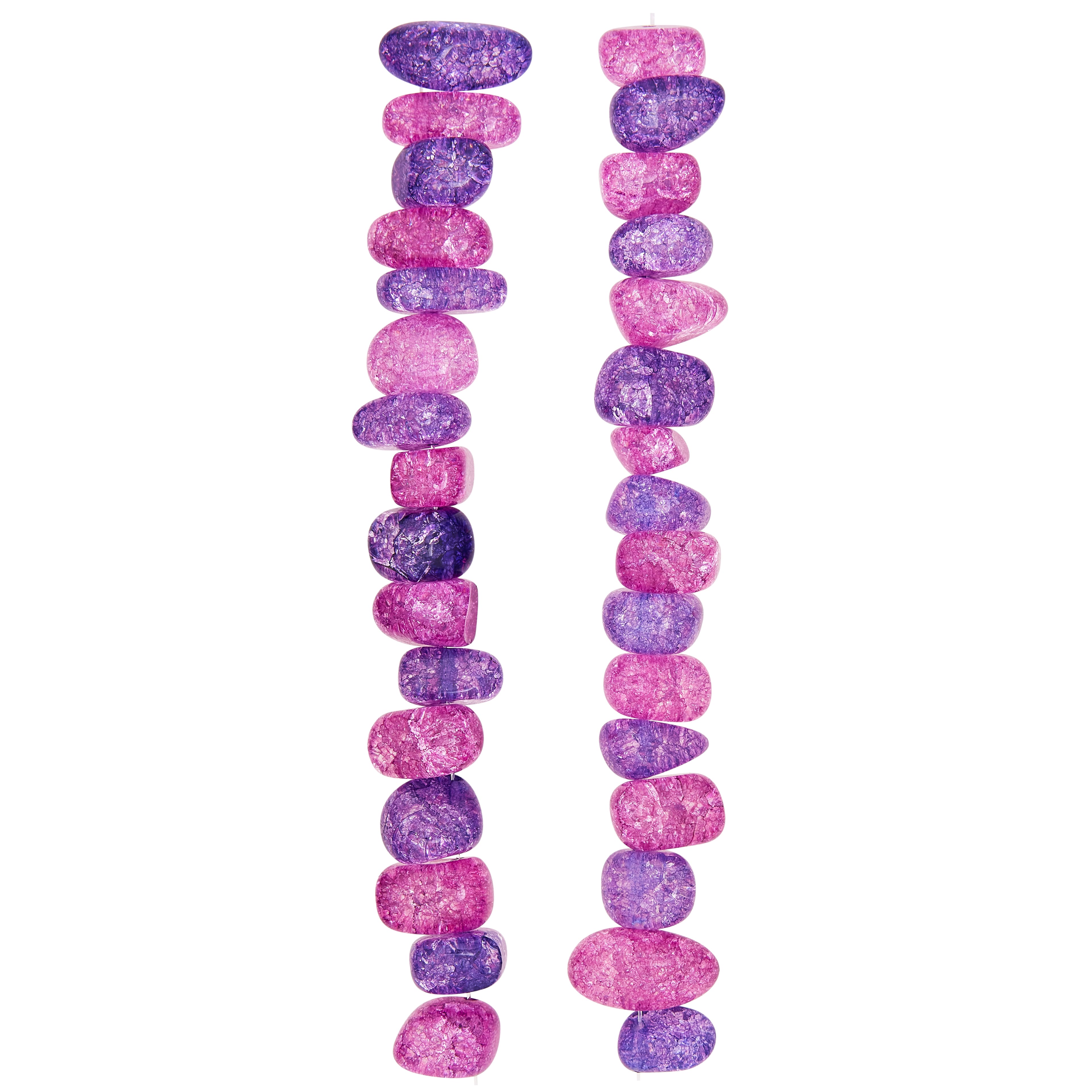 12 Pack: Amethyst Crackle Quartz Nugget Beads, 15mm by Bead Landing™