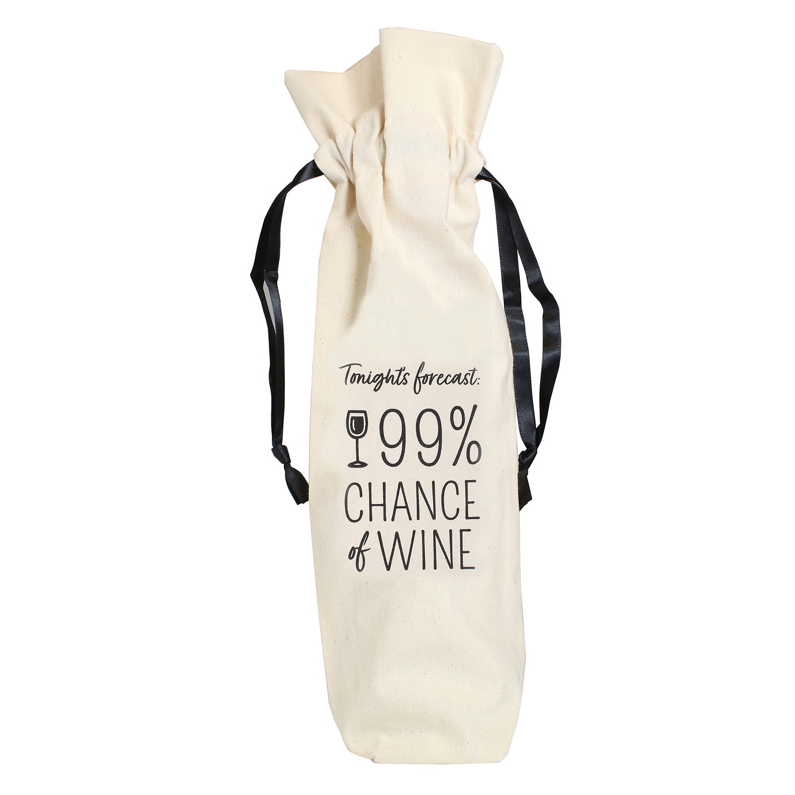 Drawstring Cotton Canvas Wine Tote Gift bag It's Not Good Keep Things Bottled Up 