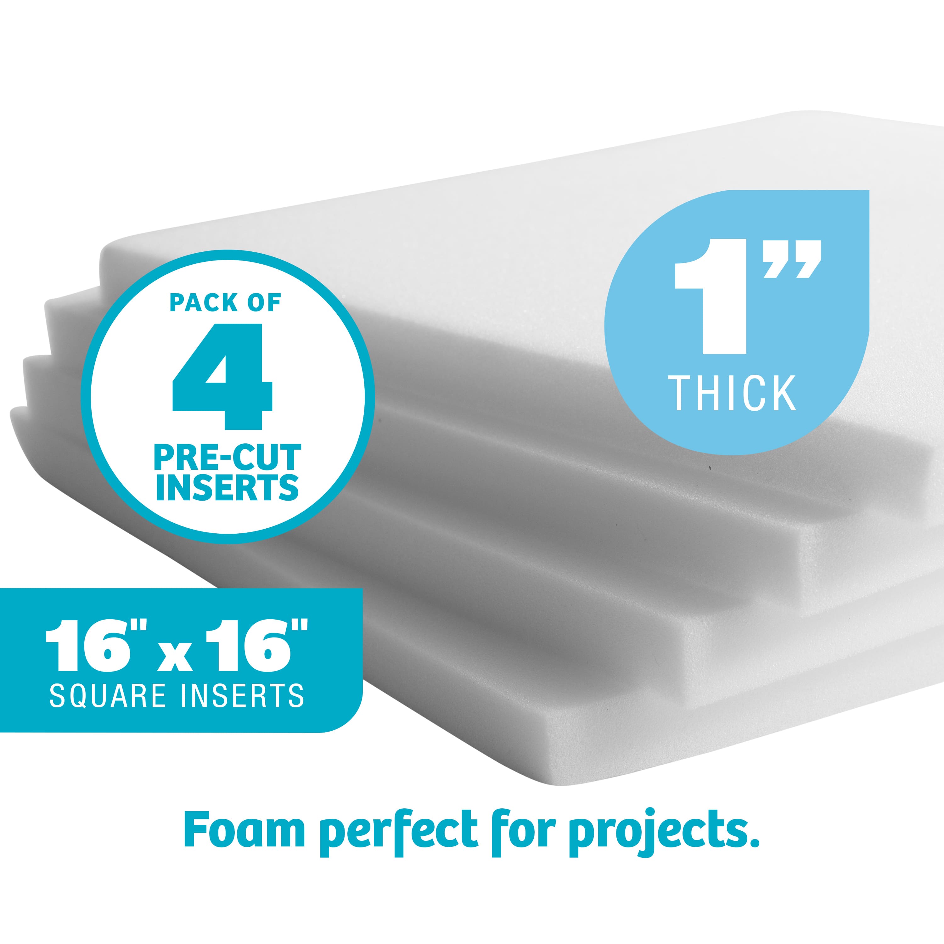 8 Packs: 4 ct. (32 total) Fairfield™ 16" x 16" x 1" Project Foam Inserts