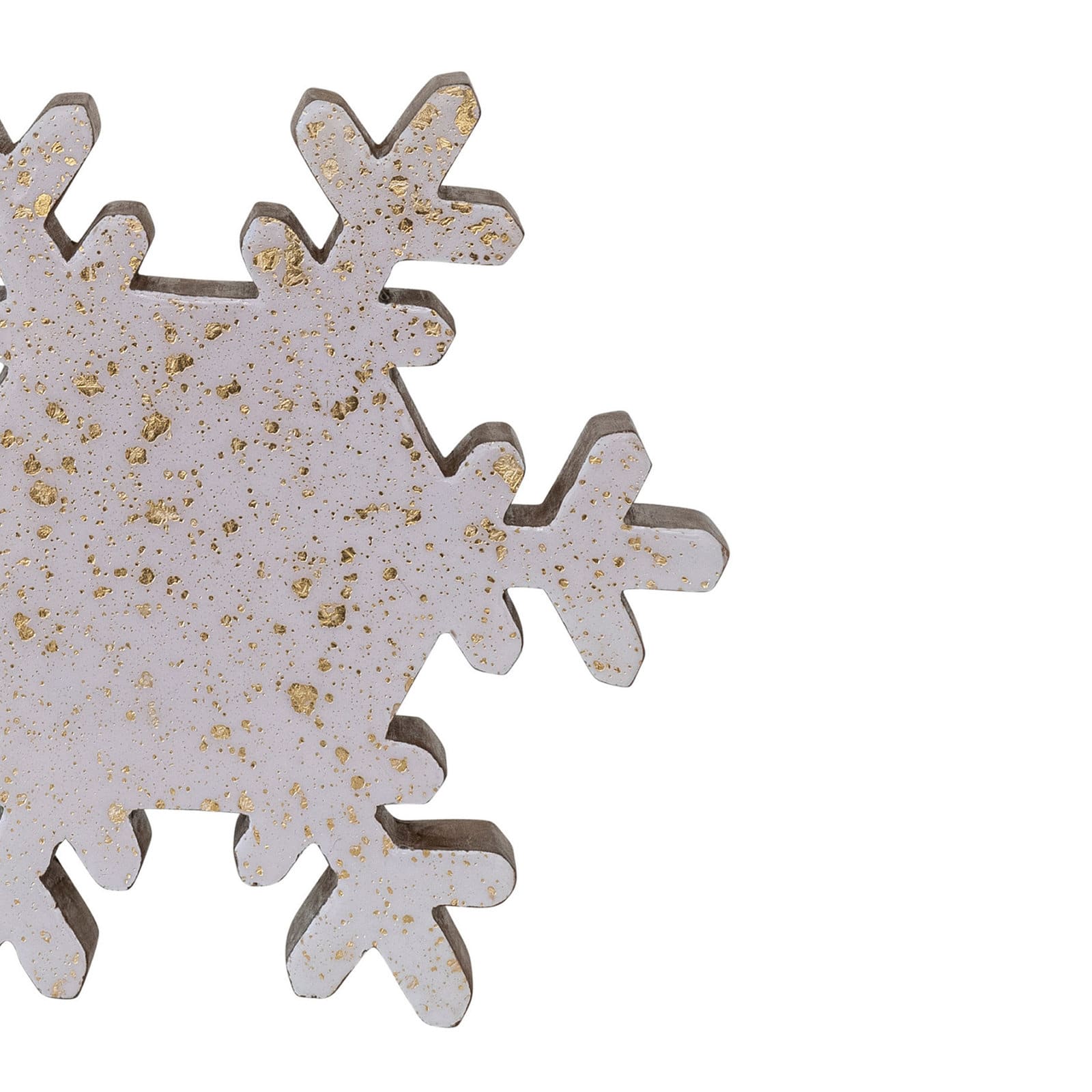 Hello Honey® 8.7" Cream & Gold Mango Wood Snowflake