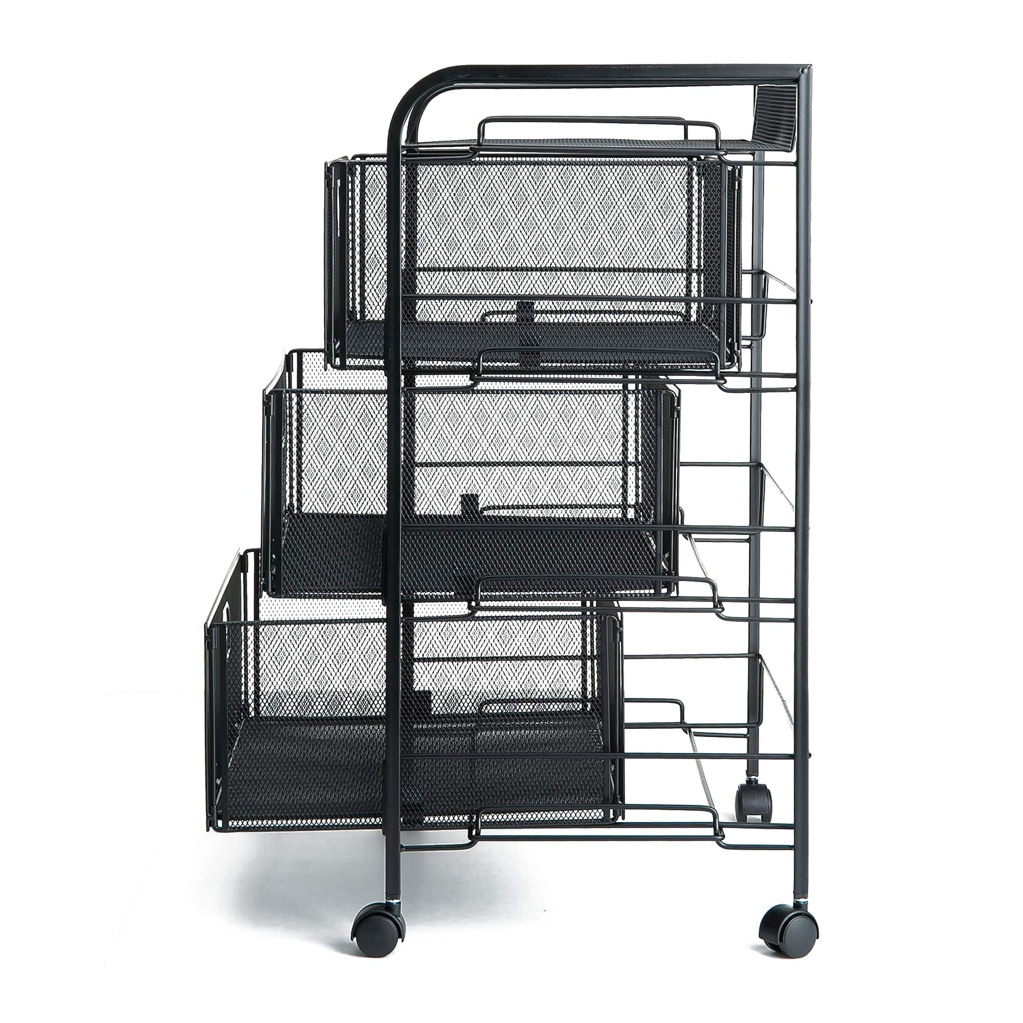 Mind Reader Black 4 Drawer Metal Rolling File Cart