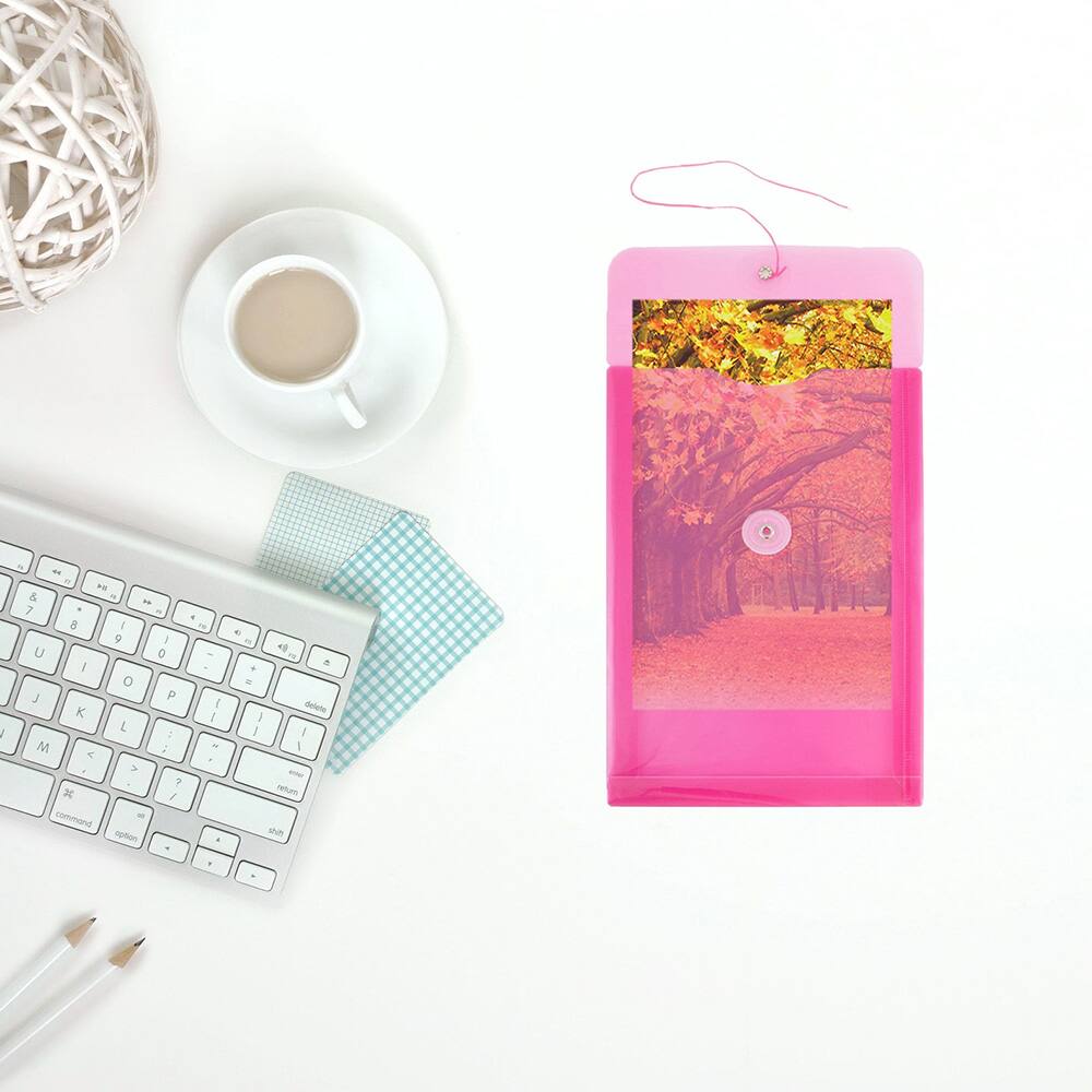 JAM Paper 6.25&#x22; x 9.25&#x22; Button &#x26; String Tie Closure Plastic Envelopes, 12ct.