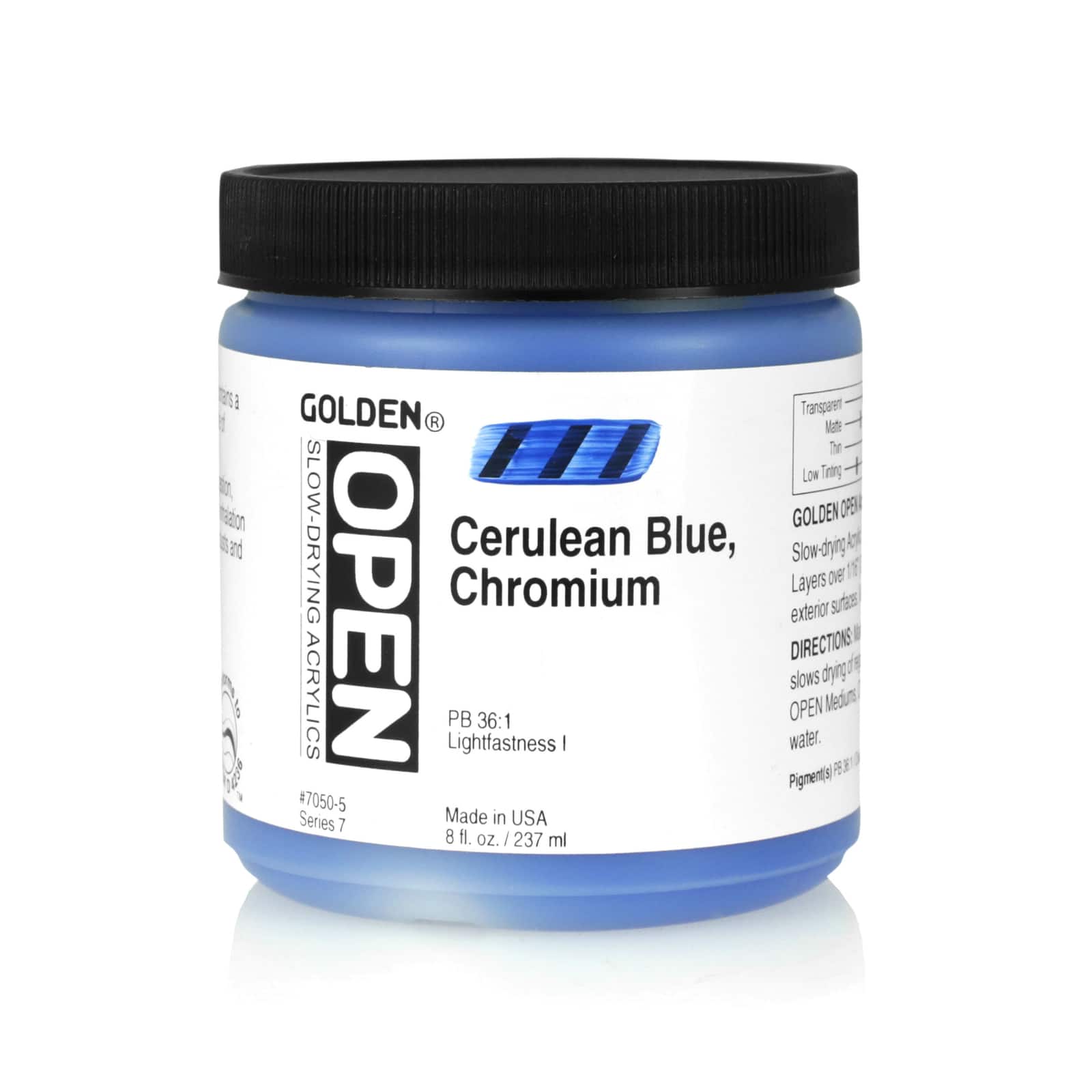 Golden OPEN Slow Drying Acrylics, 8 oz Paint in Cerulean Blue Chromium - D022009S - Art and Craft Paint Get the Golden OPEN Slow Drying Acrylics, 8oz. at  sku D022009S