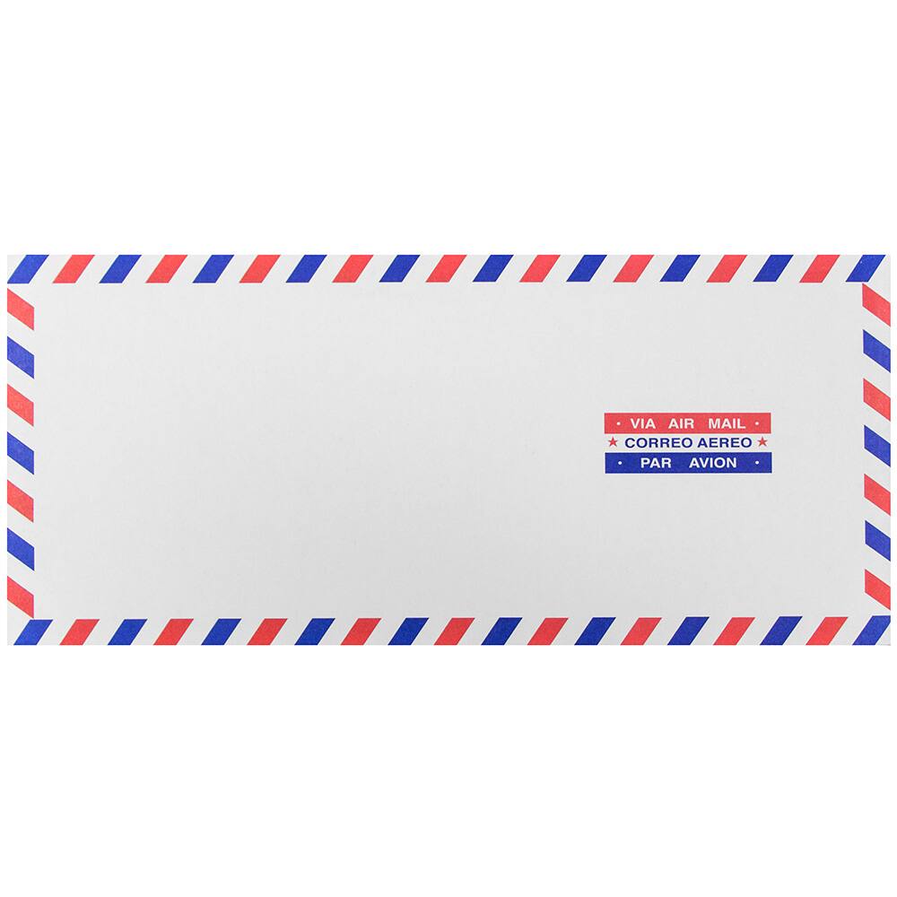JAM Paper 4.125" x 9.5" White Airmail Envelopes
