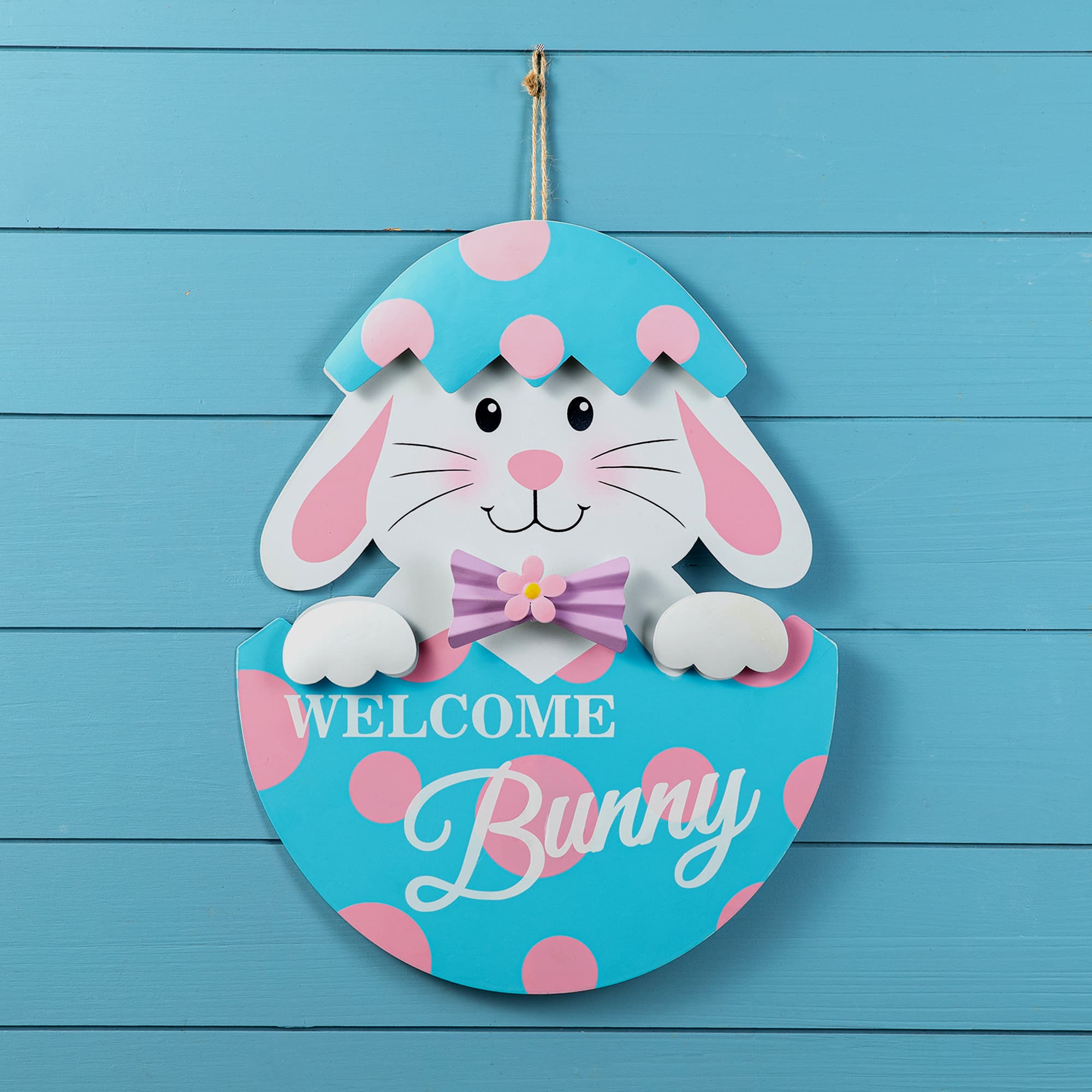 Glitzhome&#xAE; 24&#x22; Easter Metal Bunny Egg Yard Stake