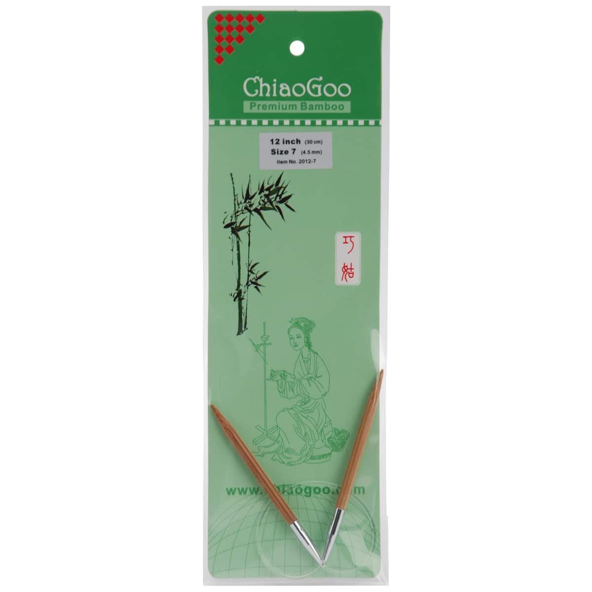 ChiaoGoo Bamboo Circular Knitting Needles 12 inch-Size 9/5.5mm