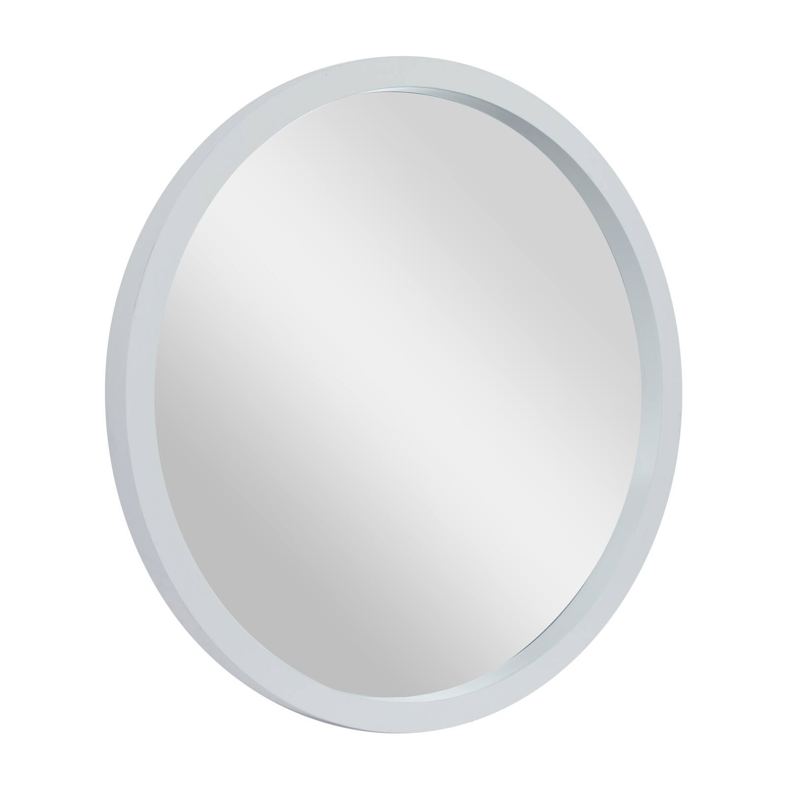 White Contemporary Wall Mirror, 30&#x22; x 2&#x22; x 30&#x22;