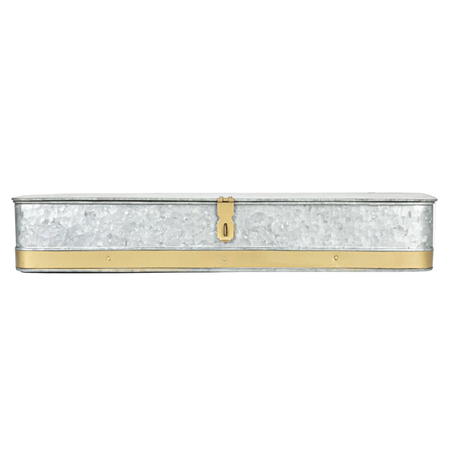 Hello Honey&#xAE; Silver Rectangular Metal Nesting Storage Boxes with Hasp Lock