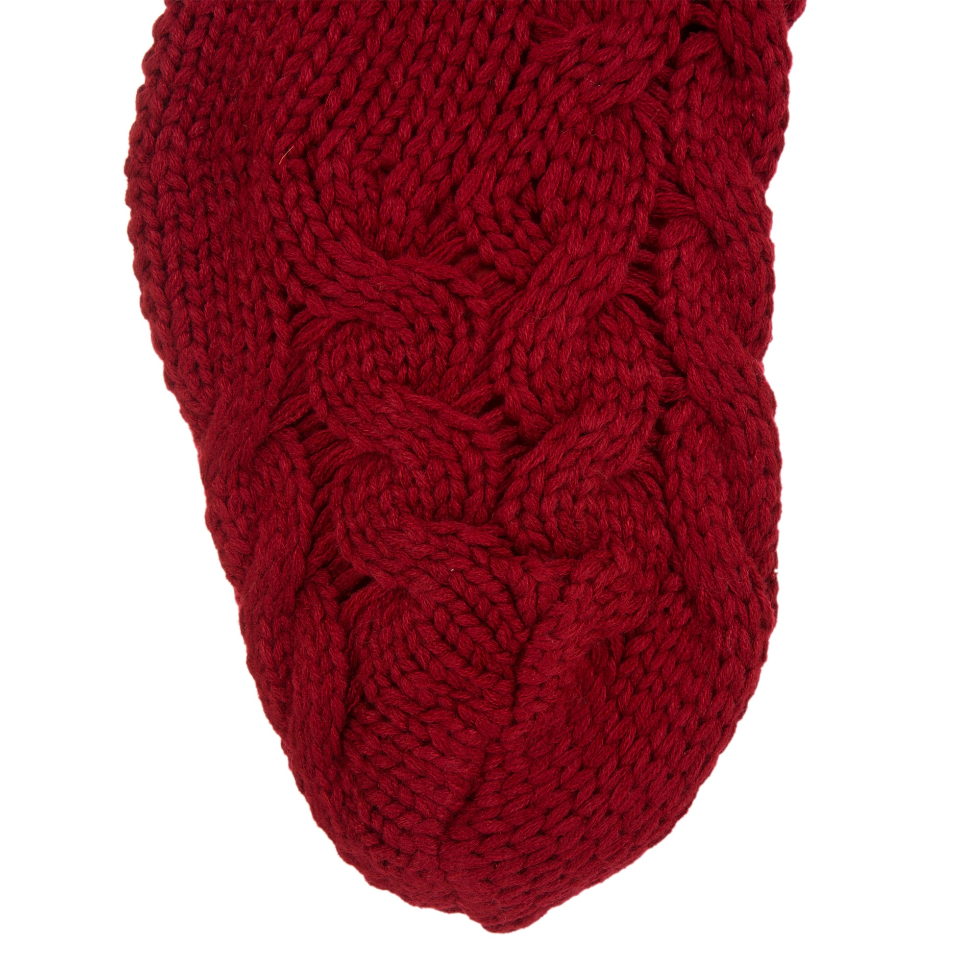 Glitzhome&#xAE; 24&#x22; Red Knitted Polyester Christmas Stocking with Pom Pom, 2ct.