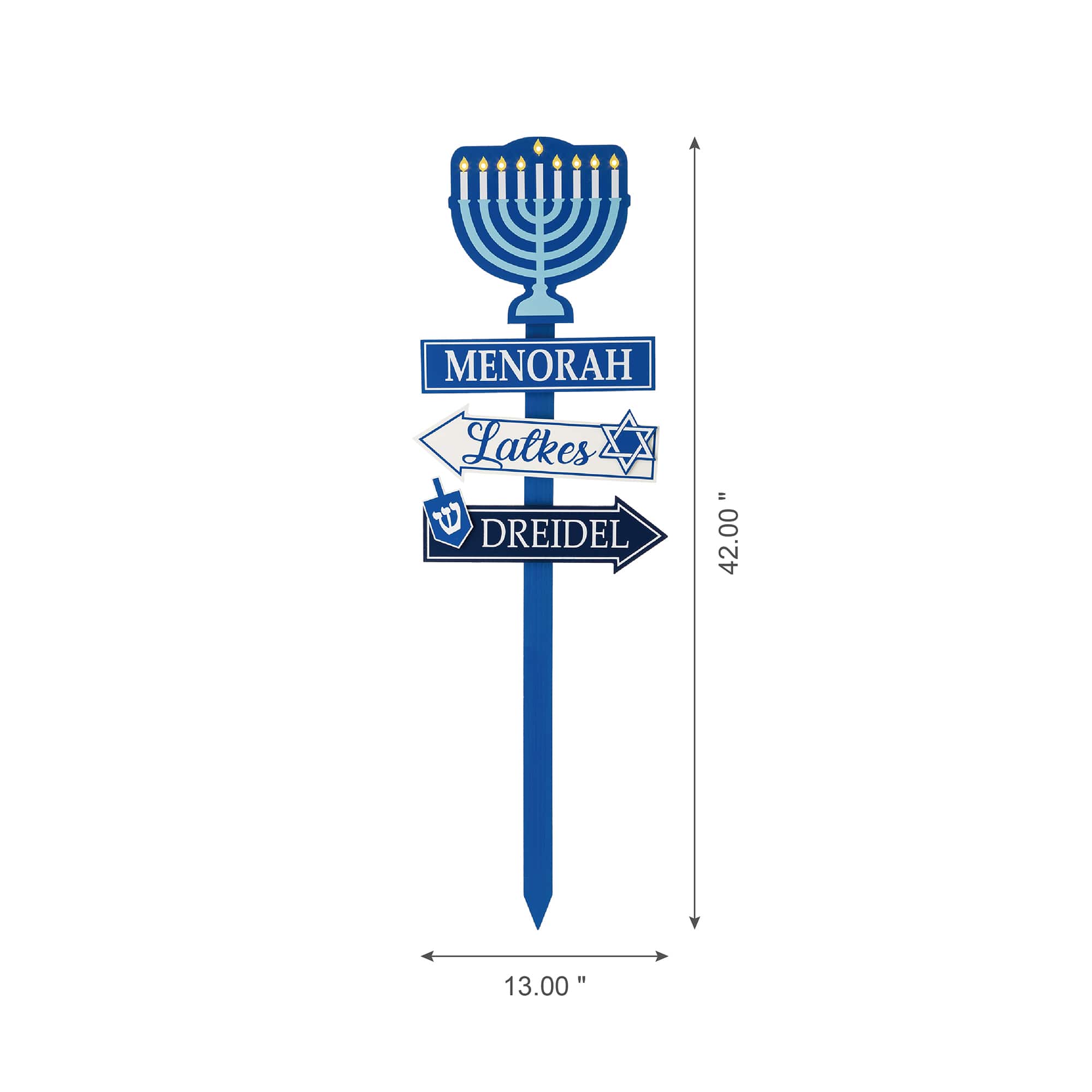 Glitzhome&#xAE; 3.5ft. LED Hanukkah Yard Stake