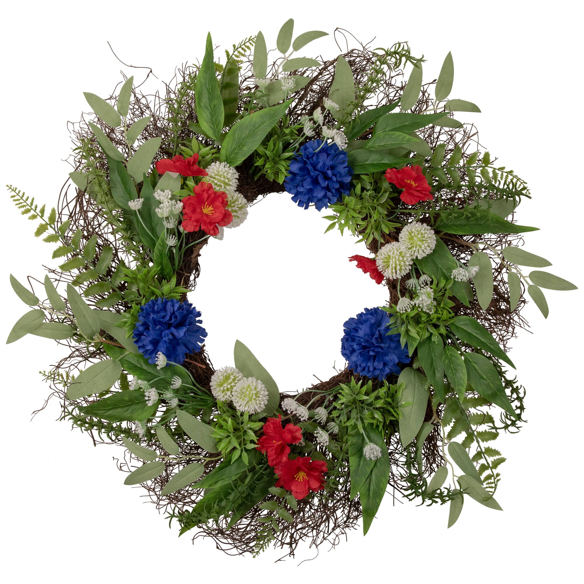 24" Americana Mixed Floral Wreath