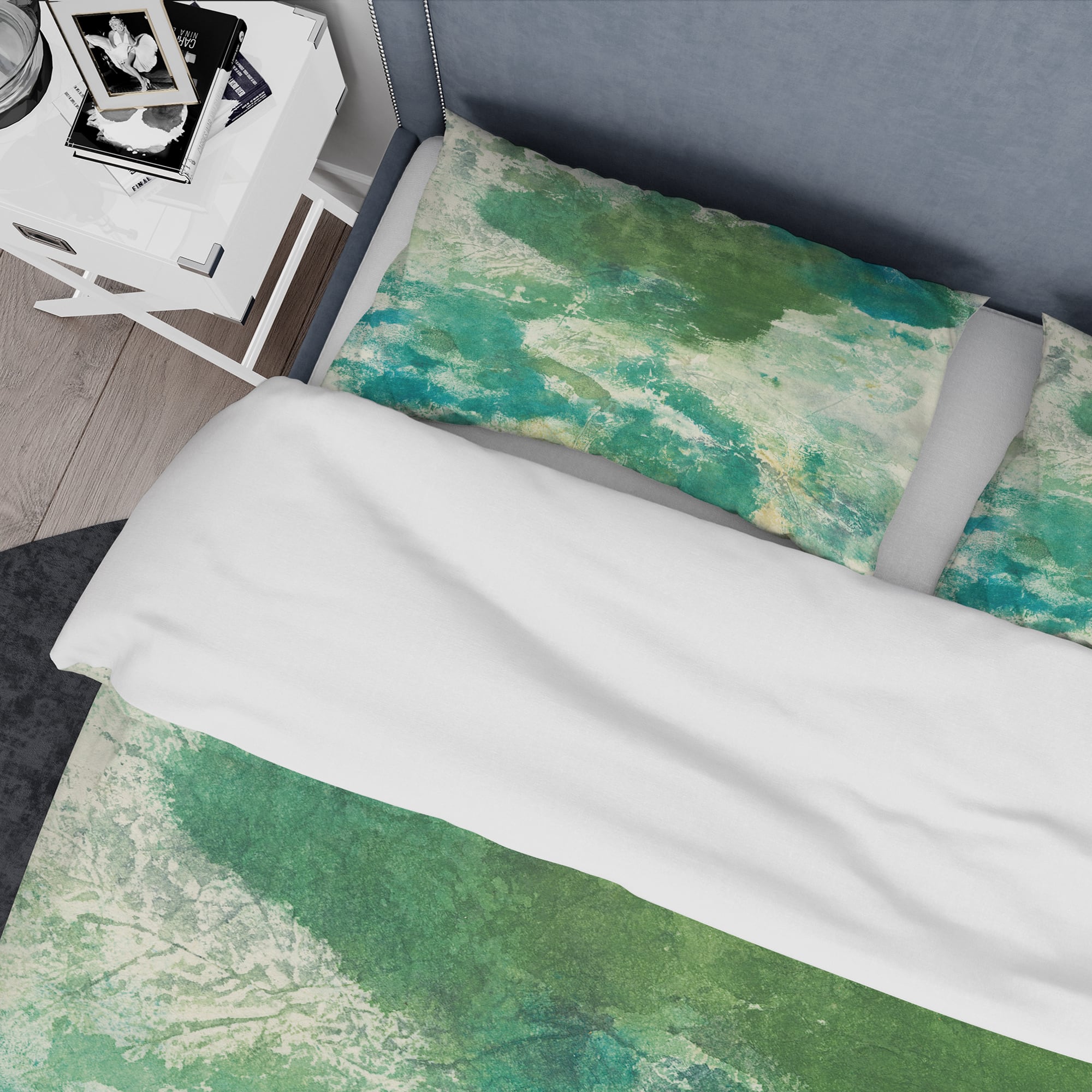 Designart &#x27;Watercolor Rock II&#x27; Geometric Bedding Set - Duvet Cover &#x26; Shams