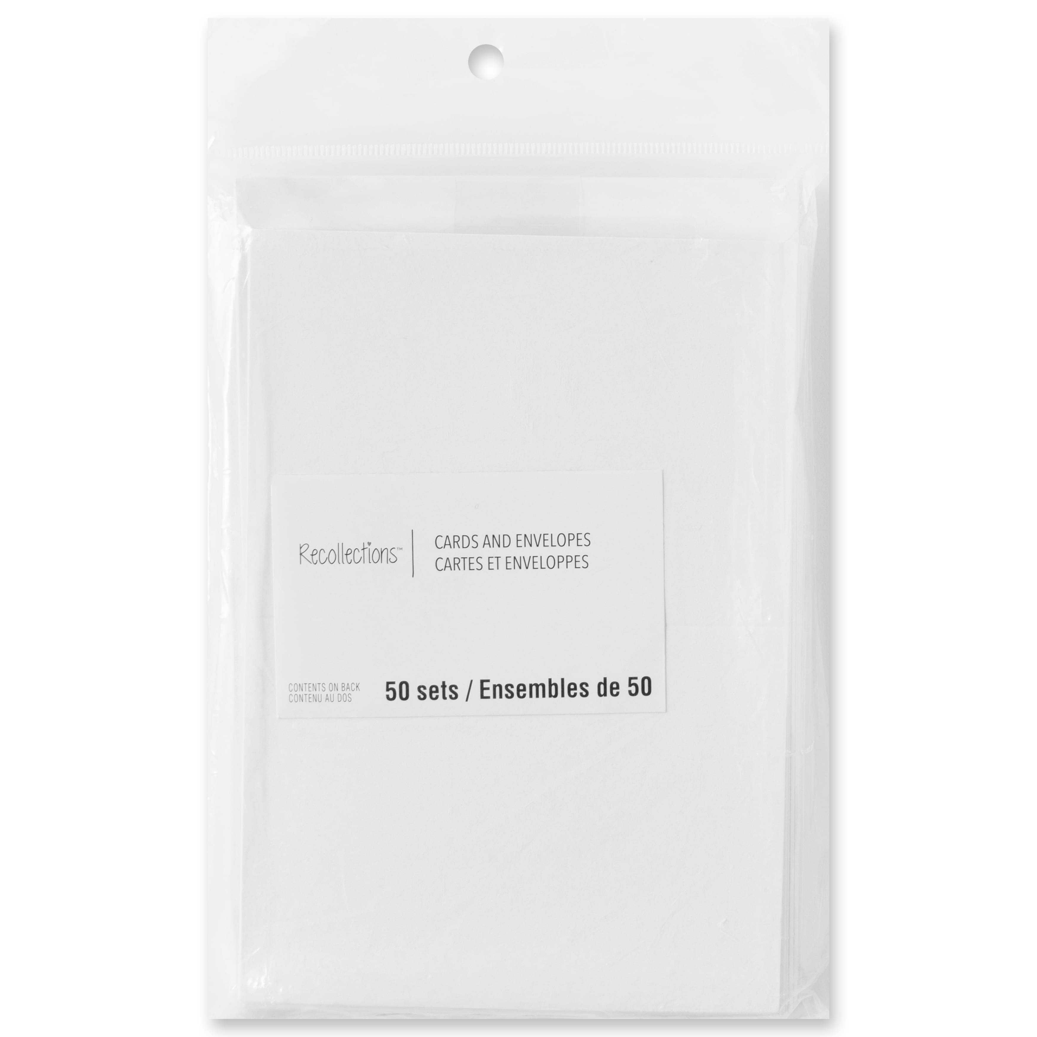 12 Packs: 50 ct. (600 total) 3.5&#x22; x 4.87&#x22; White Folded Cards &#x26; Envelopes by Recollections&#x2122;