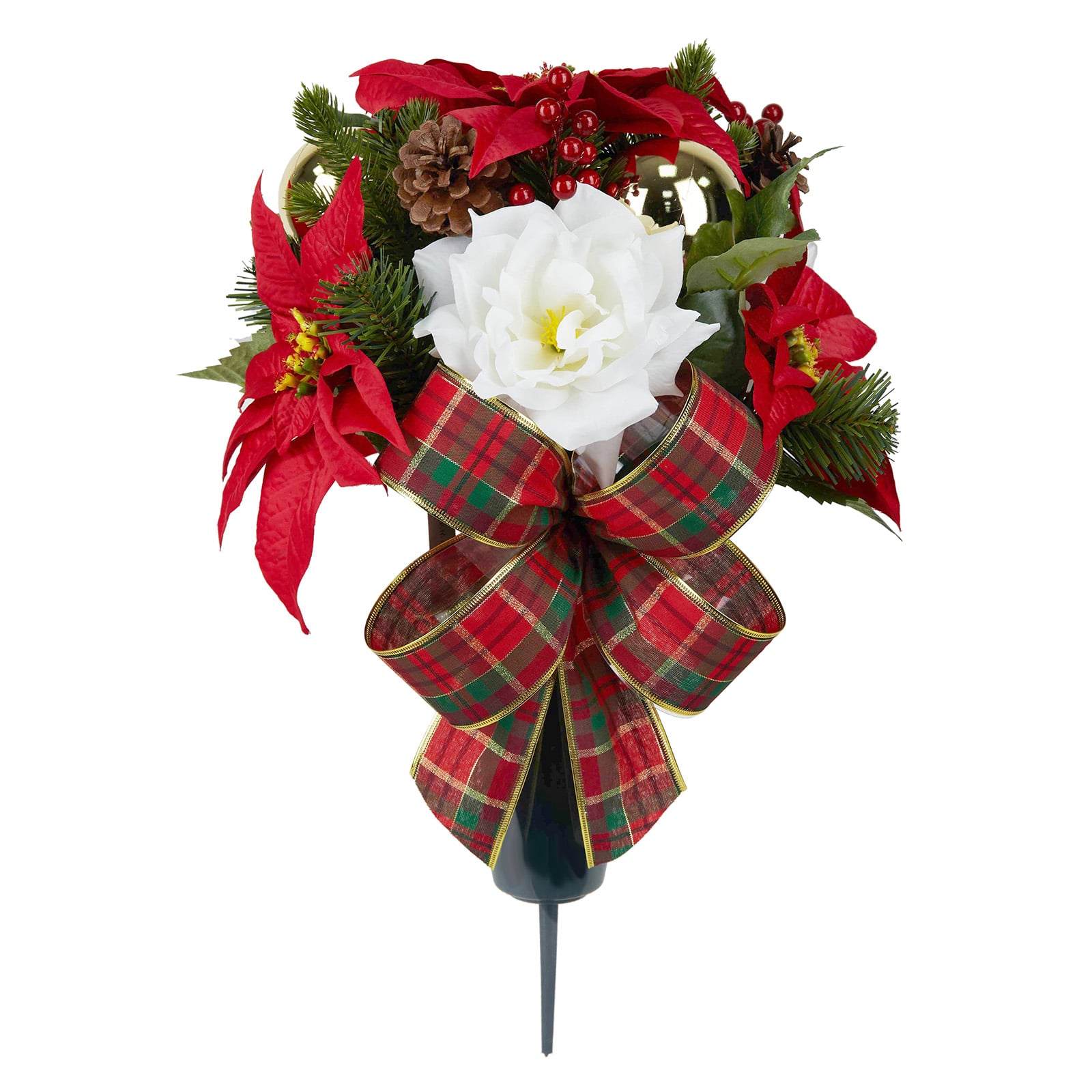 Red &#x26; White Rose &#x26; Poinsettia Remembrance Cone by Ashland&#xAE;