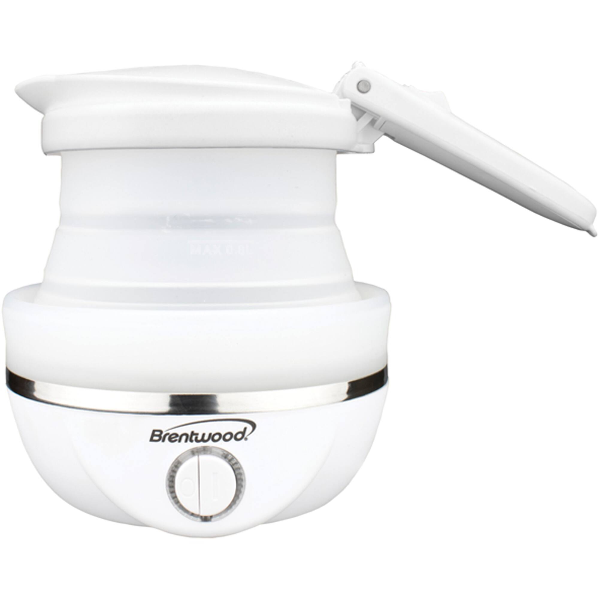 Brentwood White 0.85qt. Dual-Voltage Collapsible Travel Kettle