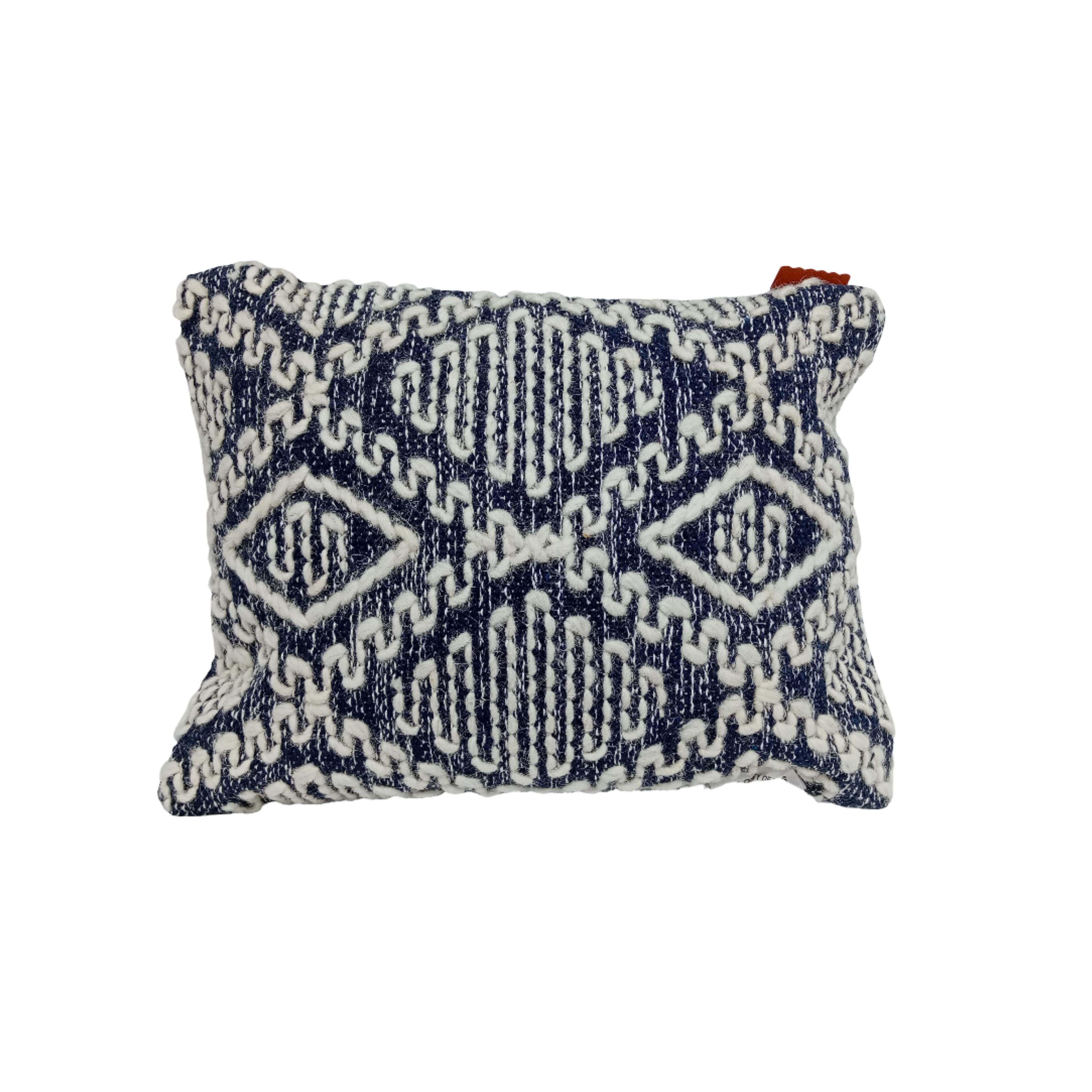 13&#x22; x 18&#x22; Navy &#x26; Ivory Diamond Handloom Throw Pillow by Ashland&#xAE;