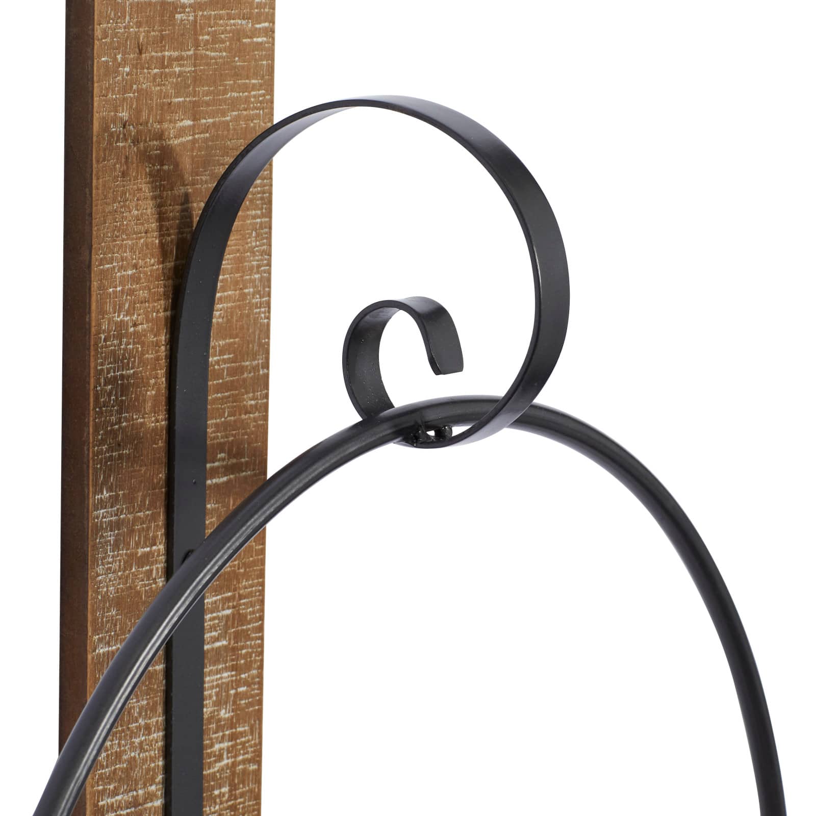 Farmhouse Brown Wood And Metal Wall Candle Holder, 28&#x22; x 16&#x22; x 6&#x22;
