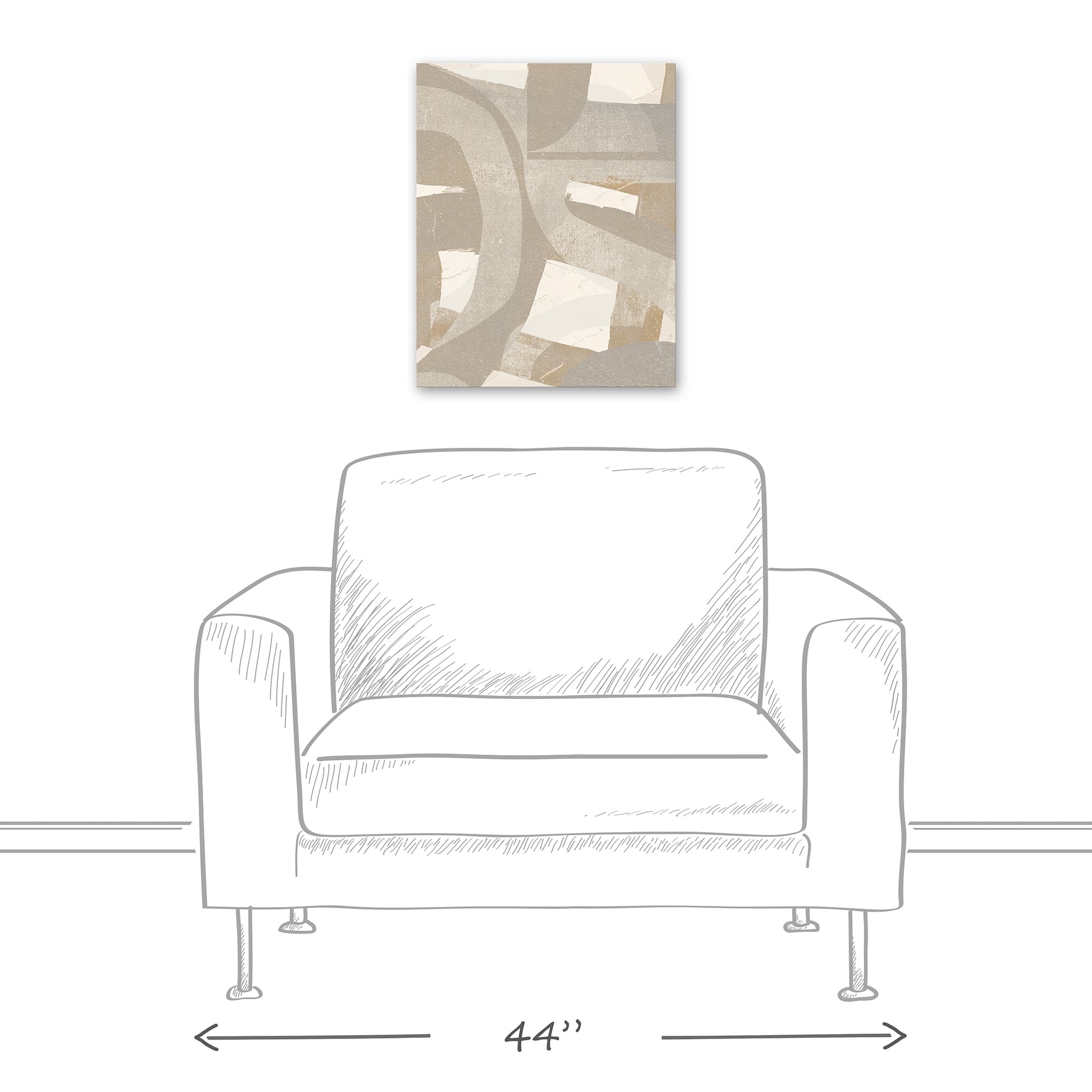 Abstract Layered Shapes Canvas Wall Art