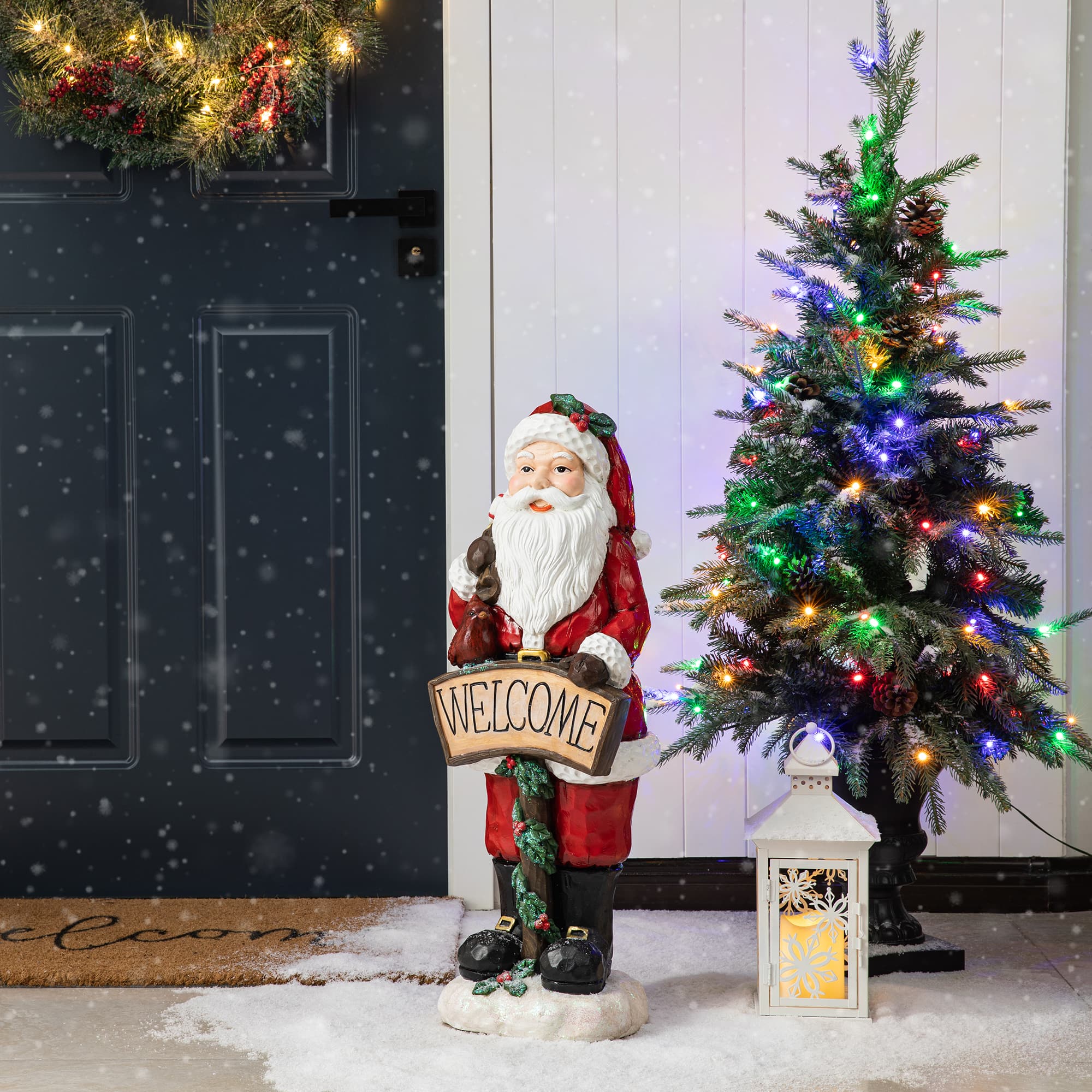 Glitzhome&#xAE; 28&#x22; Christmas Santa Porch D&#xE9;cor