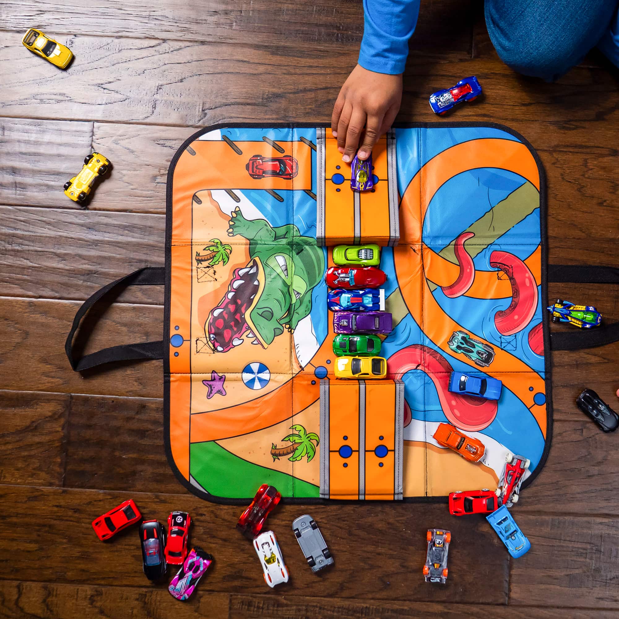 Tara Toy ZipBin Hot Wheels Ramp It Up Racetrack Playmat &#x26; Car Ramp