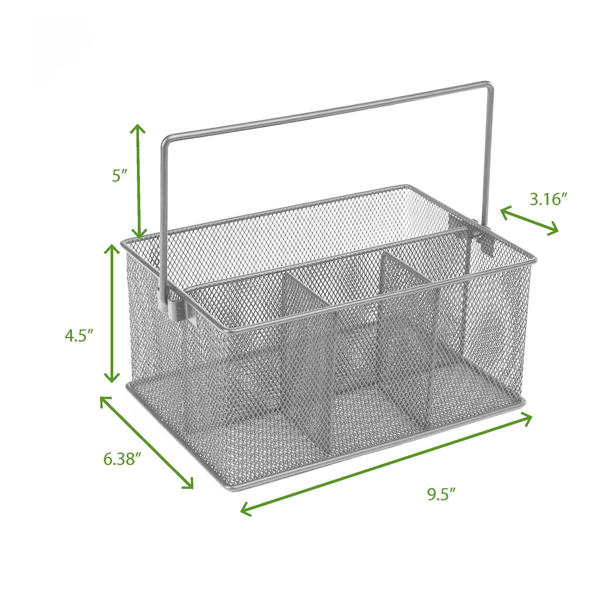 Mind Reader Metal Mesh Storage Basket with Handle