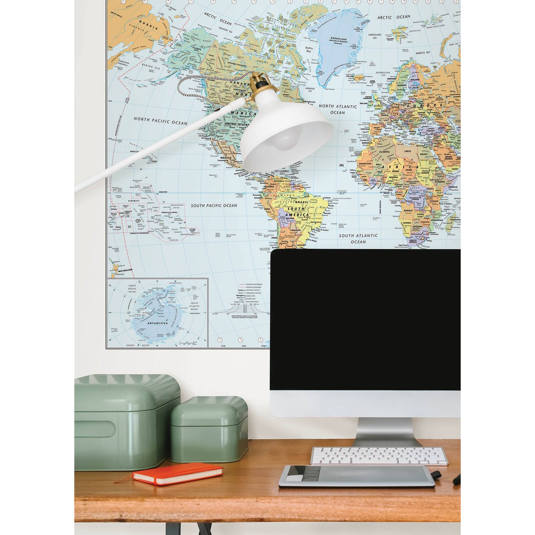 WallPops 36" U.S. & World Map Wall Decal Bundle