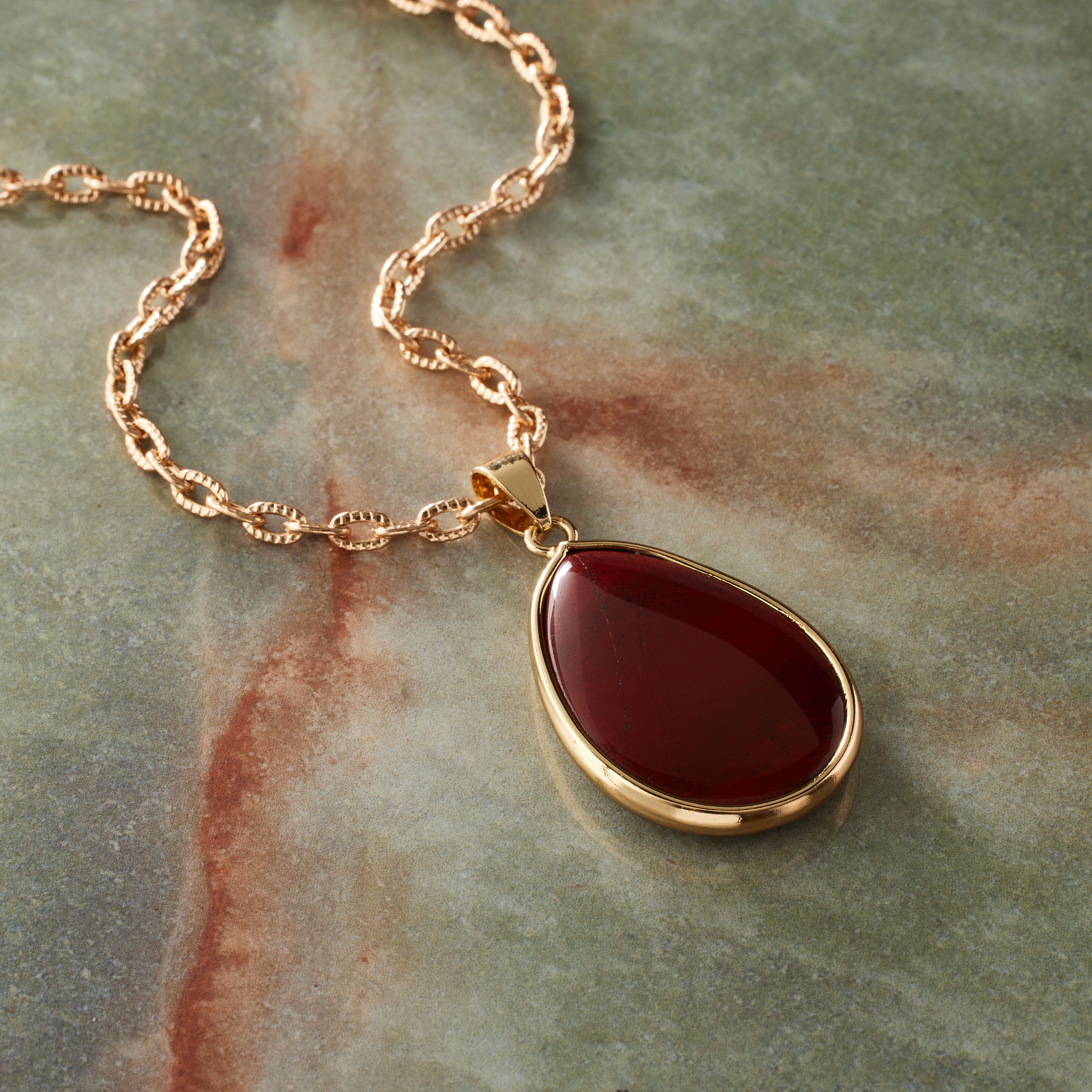 Red Brecciated Jasper Teardrop Pendant by Bead Landing&#x2122;