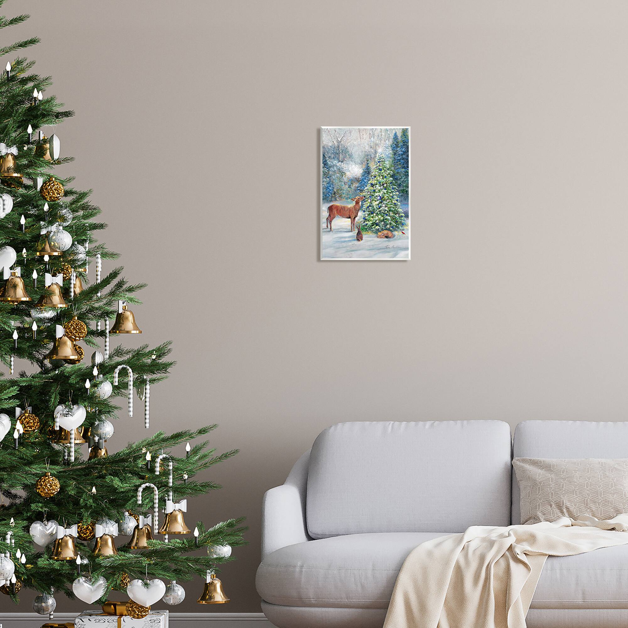 Stupell Industries Winter Woodland Animals Tree Wall Plaque Art