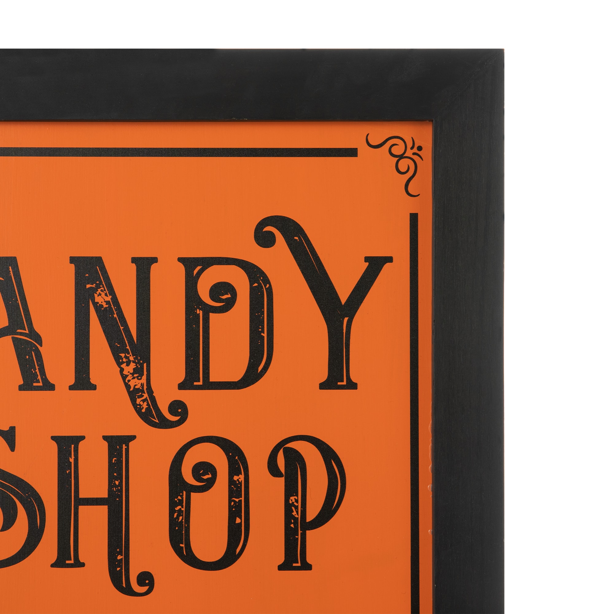 Glitzhome&#xAE; 24&#x22; Halloween Wooden &#x22;Candy Shop&#x22; Standing Or Hanging Easel Sign