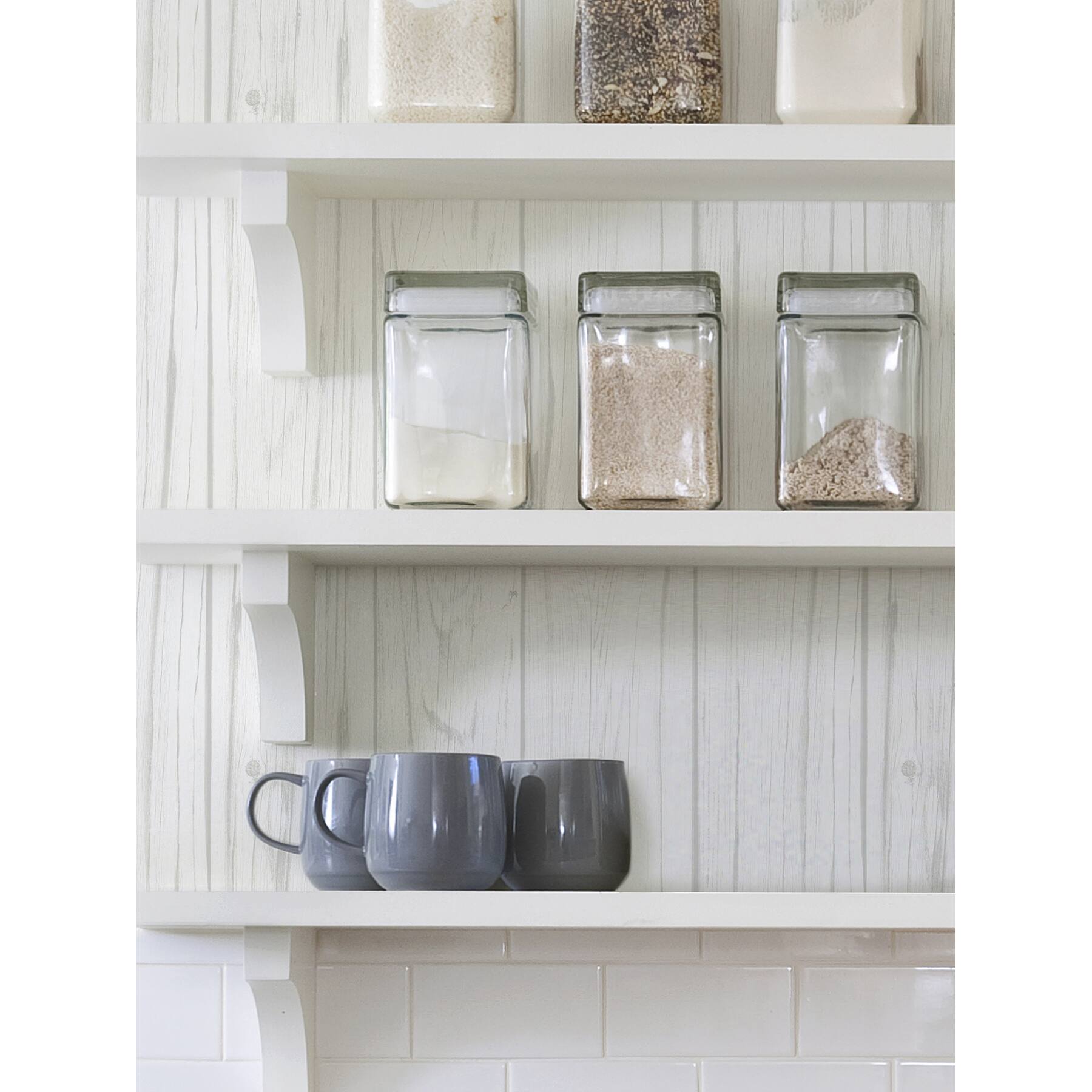 InHome White Barnwood Peel & Stick Wallpaper