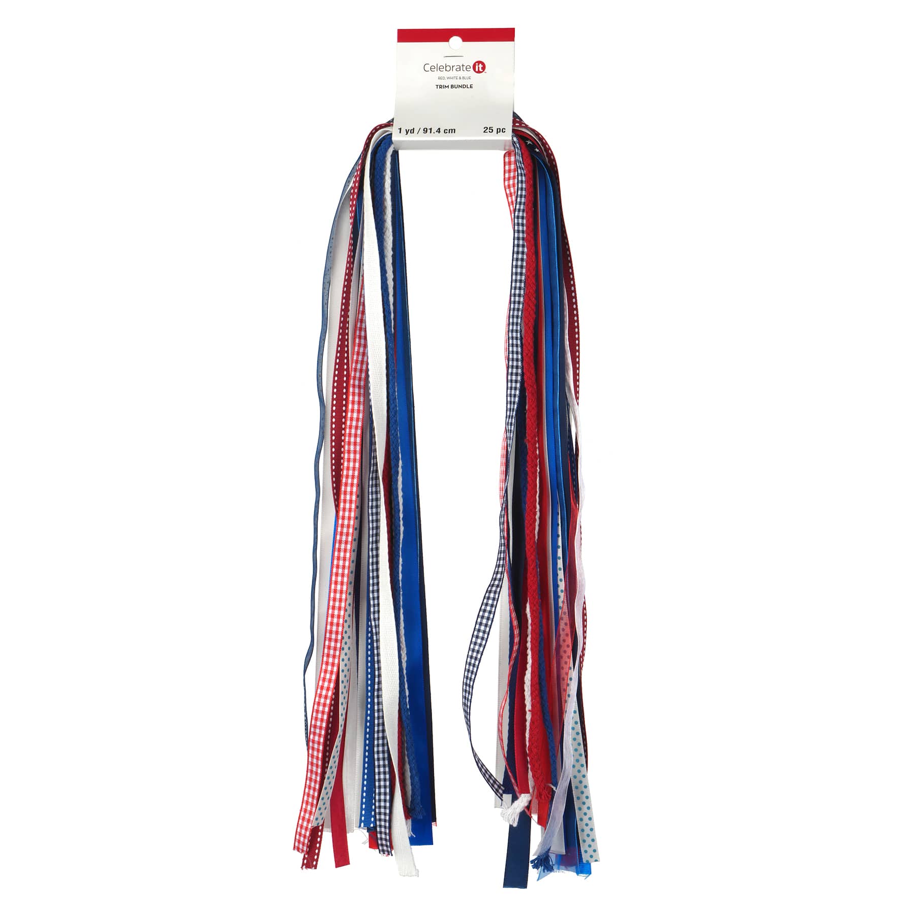 1yd. Red, White &#x26; Blue Patriotic Trim Bundle by Celebrate It&#x2122;