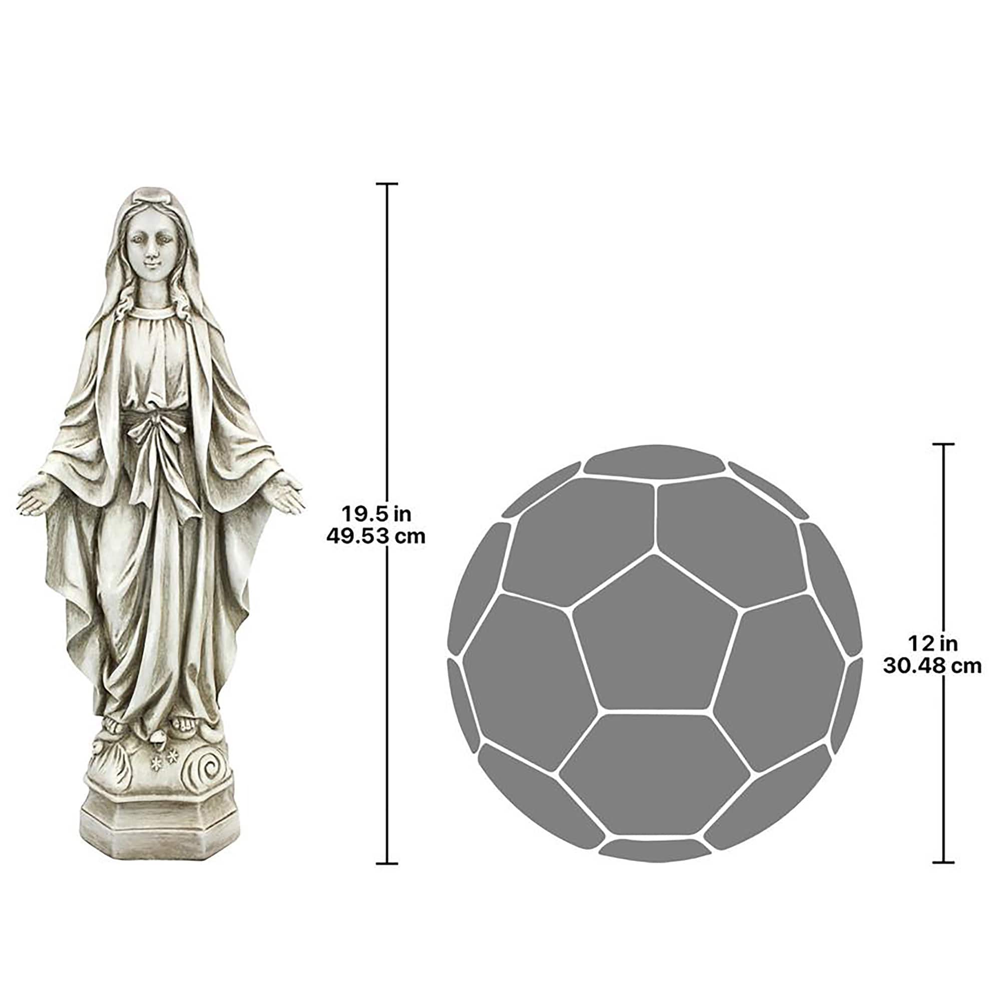 Design Toscano 19.5&#x22; Madonna of Notre Dame Garden Statue
