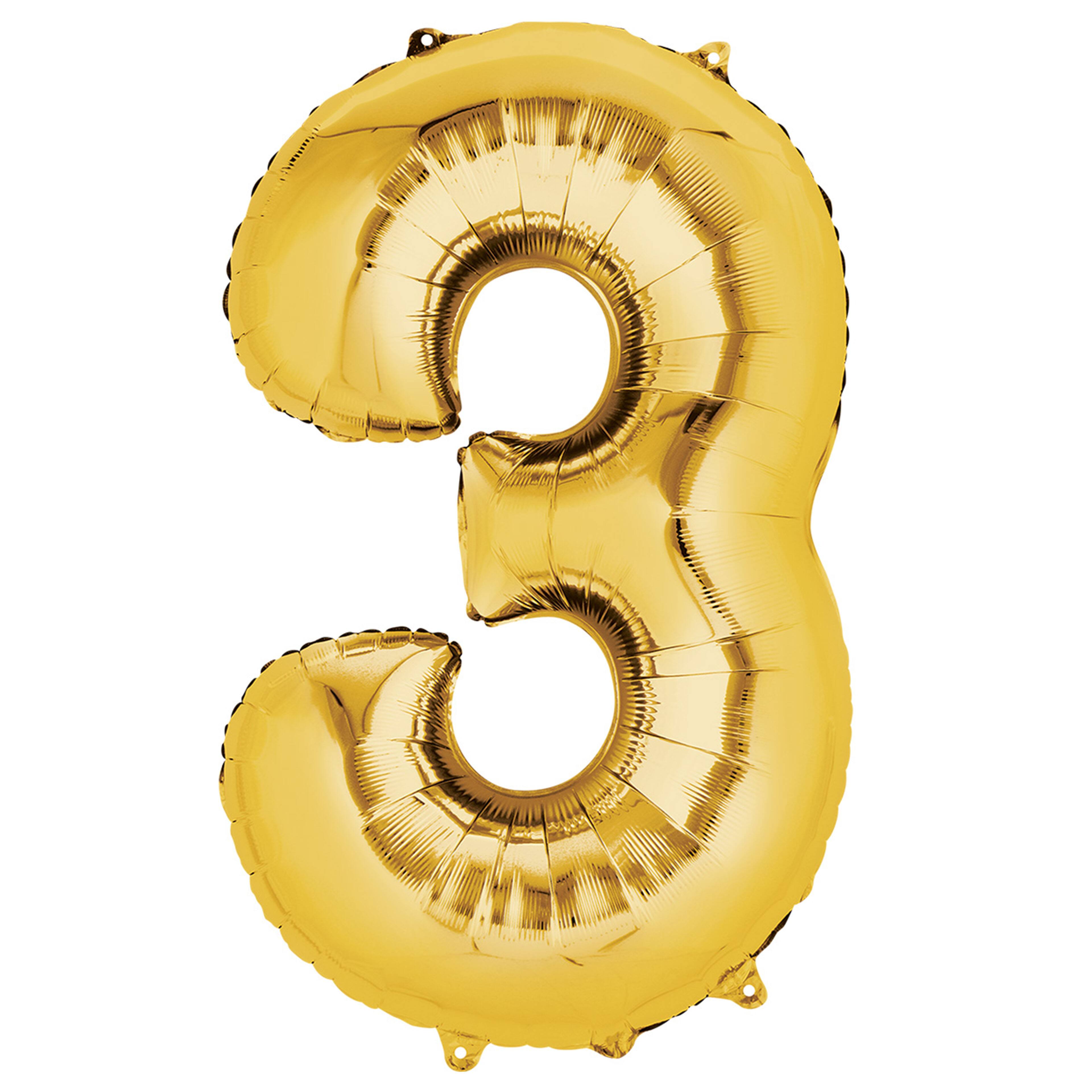 34" Gold Mylar Number Balloon
