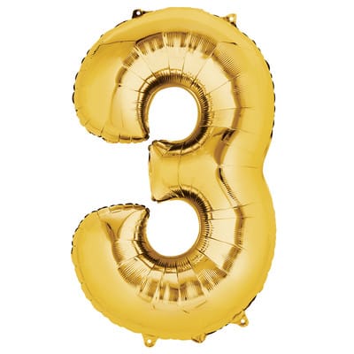 34" Gold Number Foil Balloon