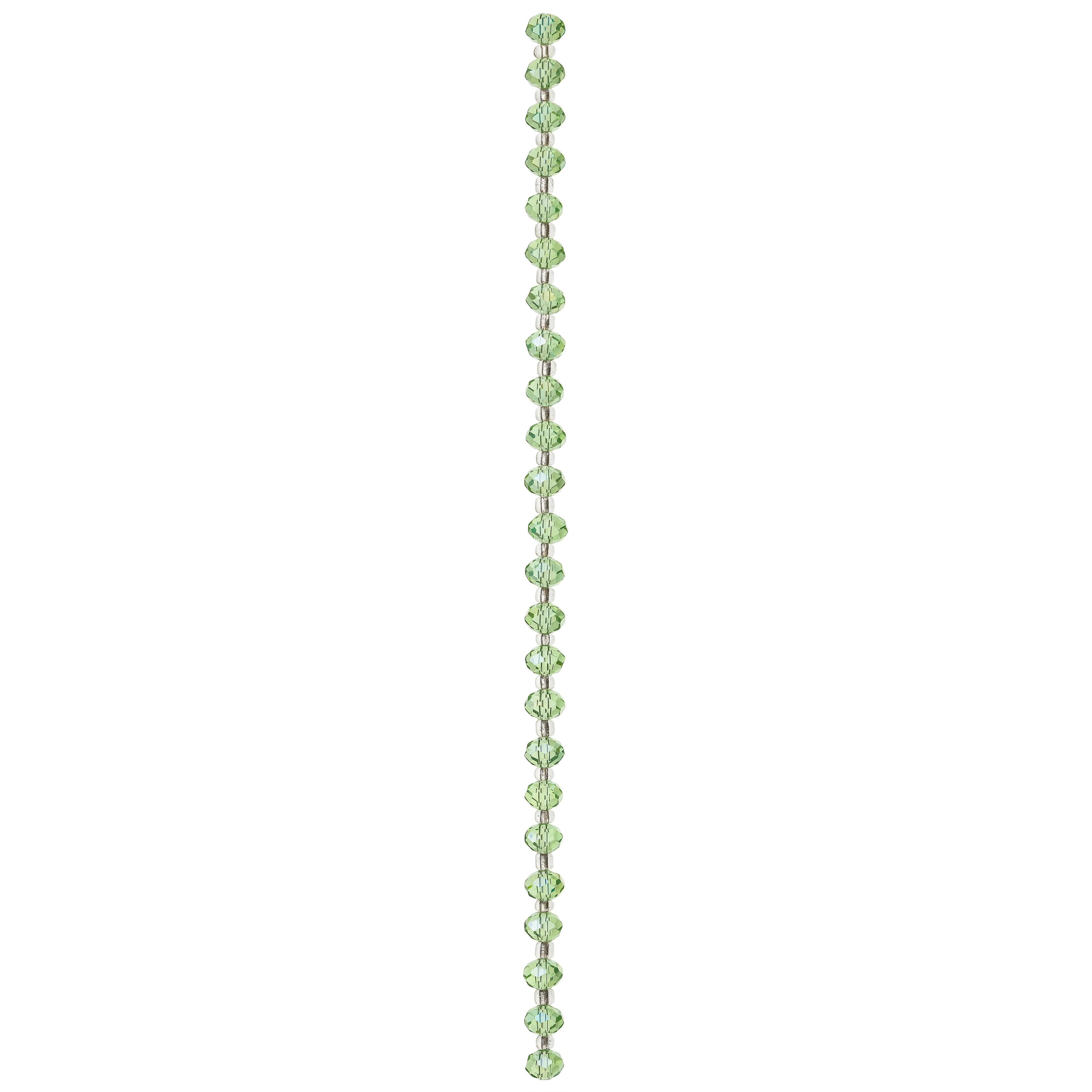 12 Pack: Peridot Faceted Glass Rondelle Beads, 8mm by Bead Landing™