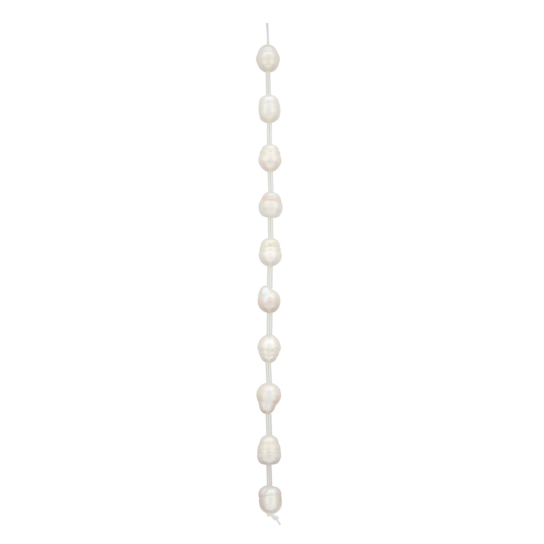 9mm White Freshwater Pearl Beads by Bead Landing™