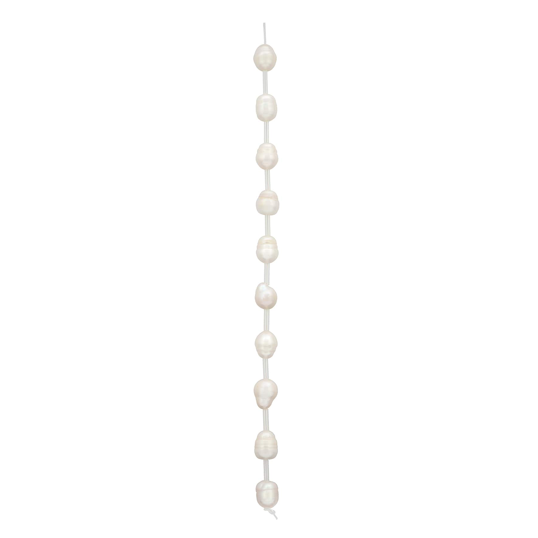 9mm White Freshwater Pearl Beads by Bead Landing&#x2122;