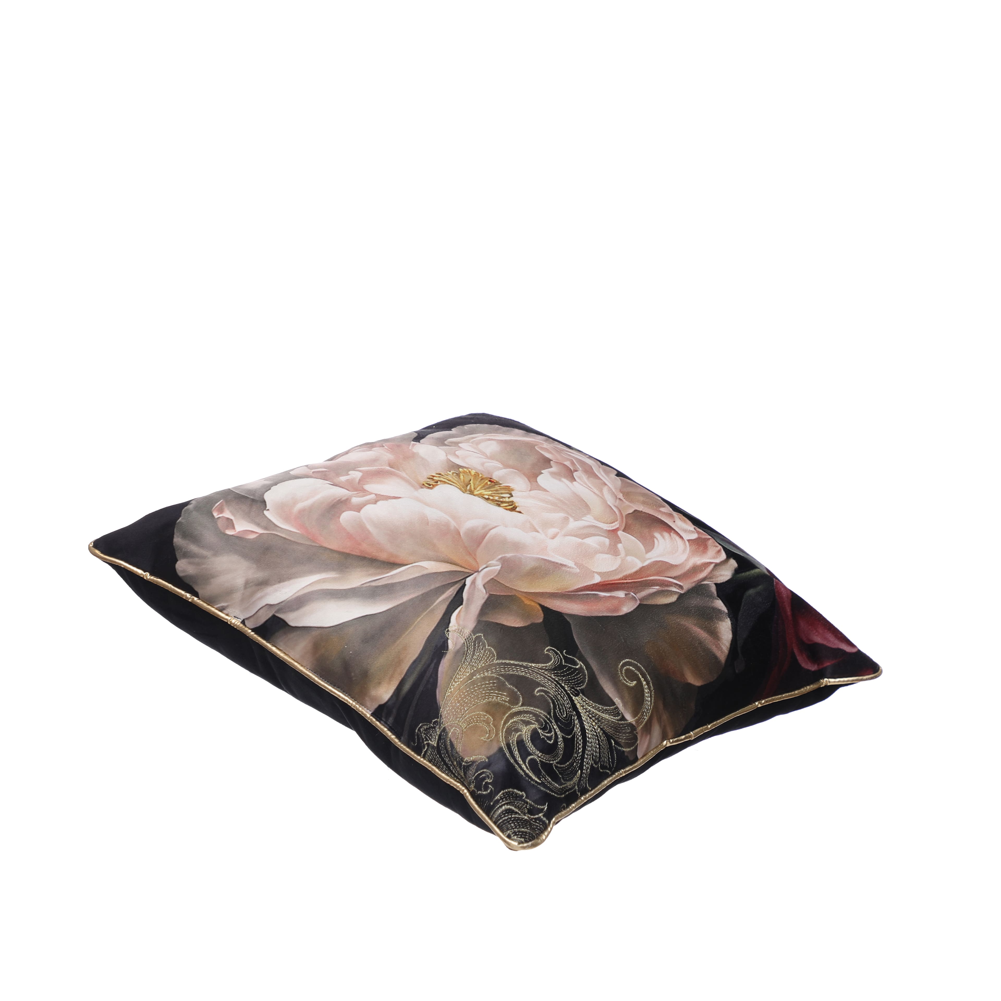 17&#x22; Pink &#x26; Black Flower Accent Pillow by Ashland&#xAE;