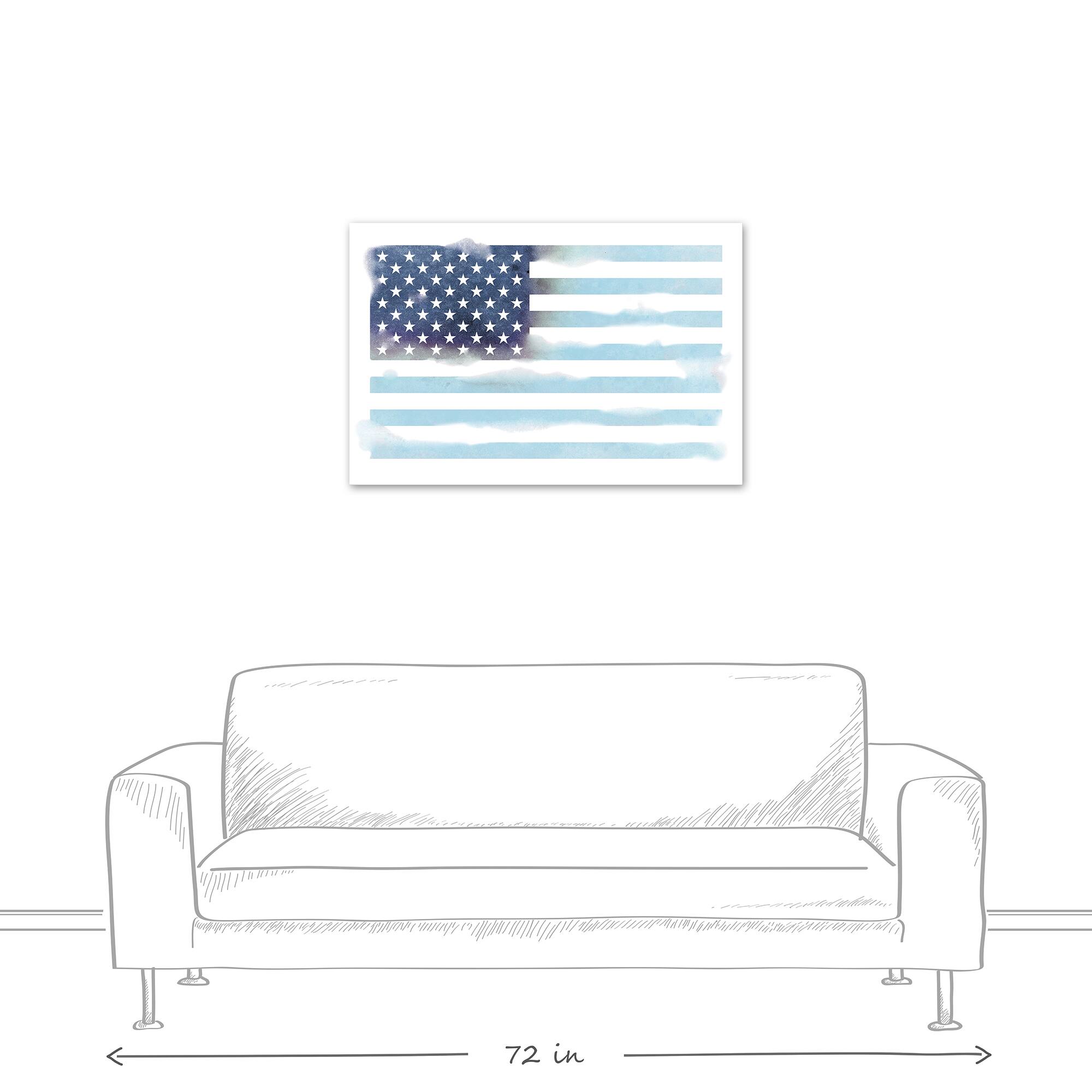 Nautical American Flag Canvas Wall Art