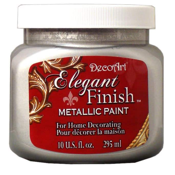 DecoArt Elegant Finish Metallic Paint, 10 oz By Deco Art in Shimmer Silver